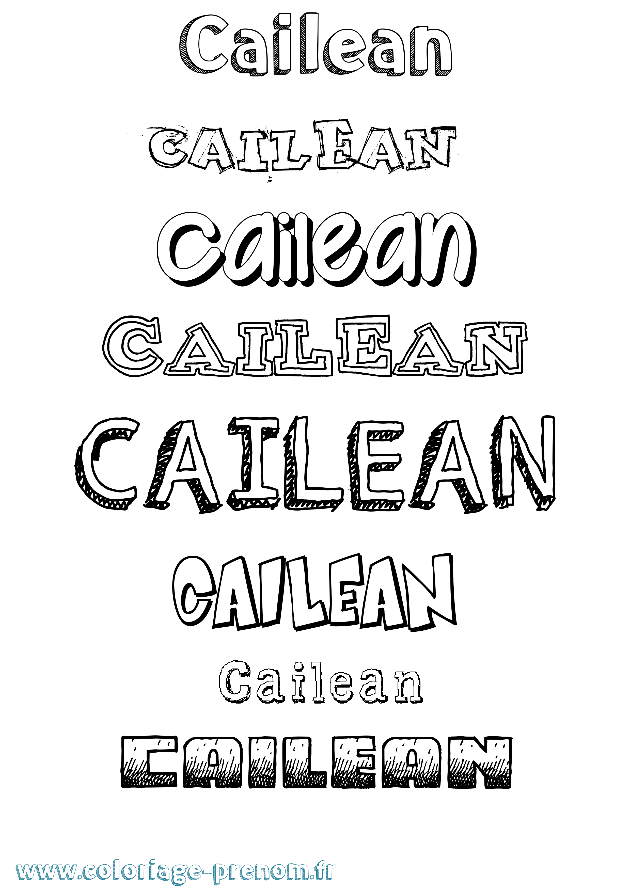Coloriage prénom Cailean Dessiné