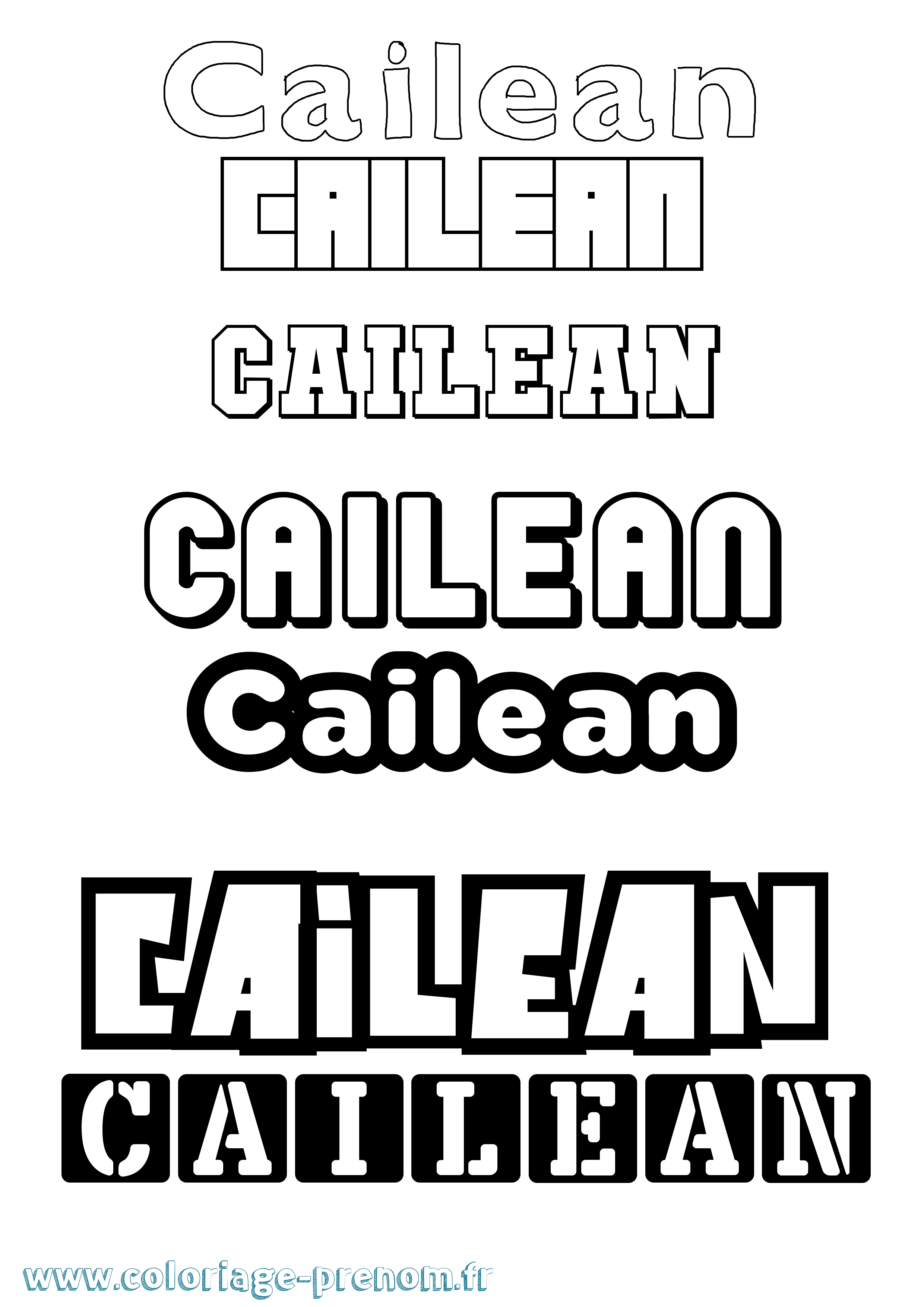 Coloriage prénom Cailean Simple