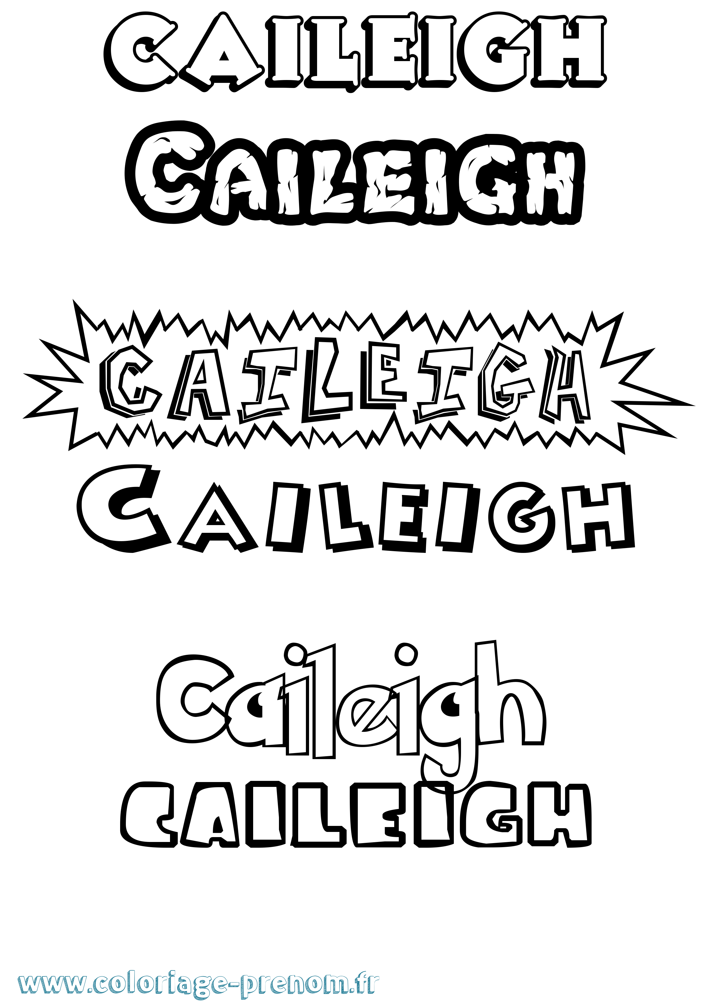 Coloriage prénom Caileigh Dessin Animé