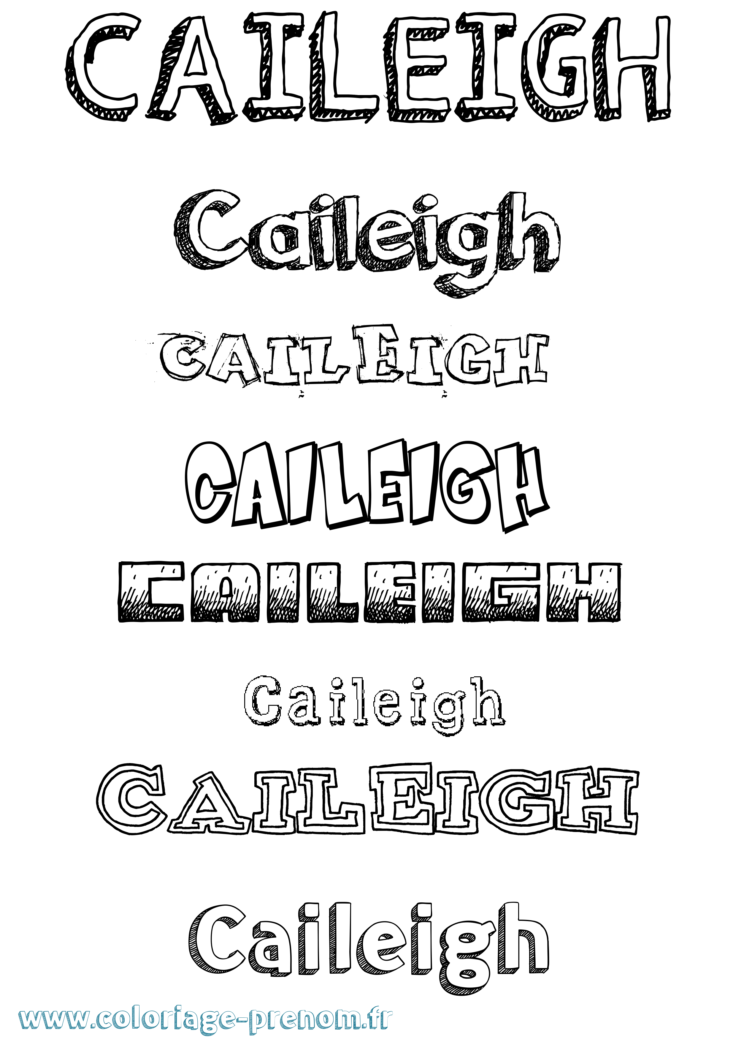 Coloriage prénom Caileigh Dessiné
