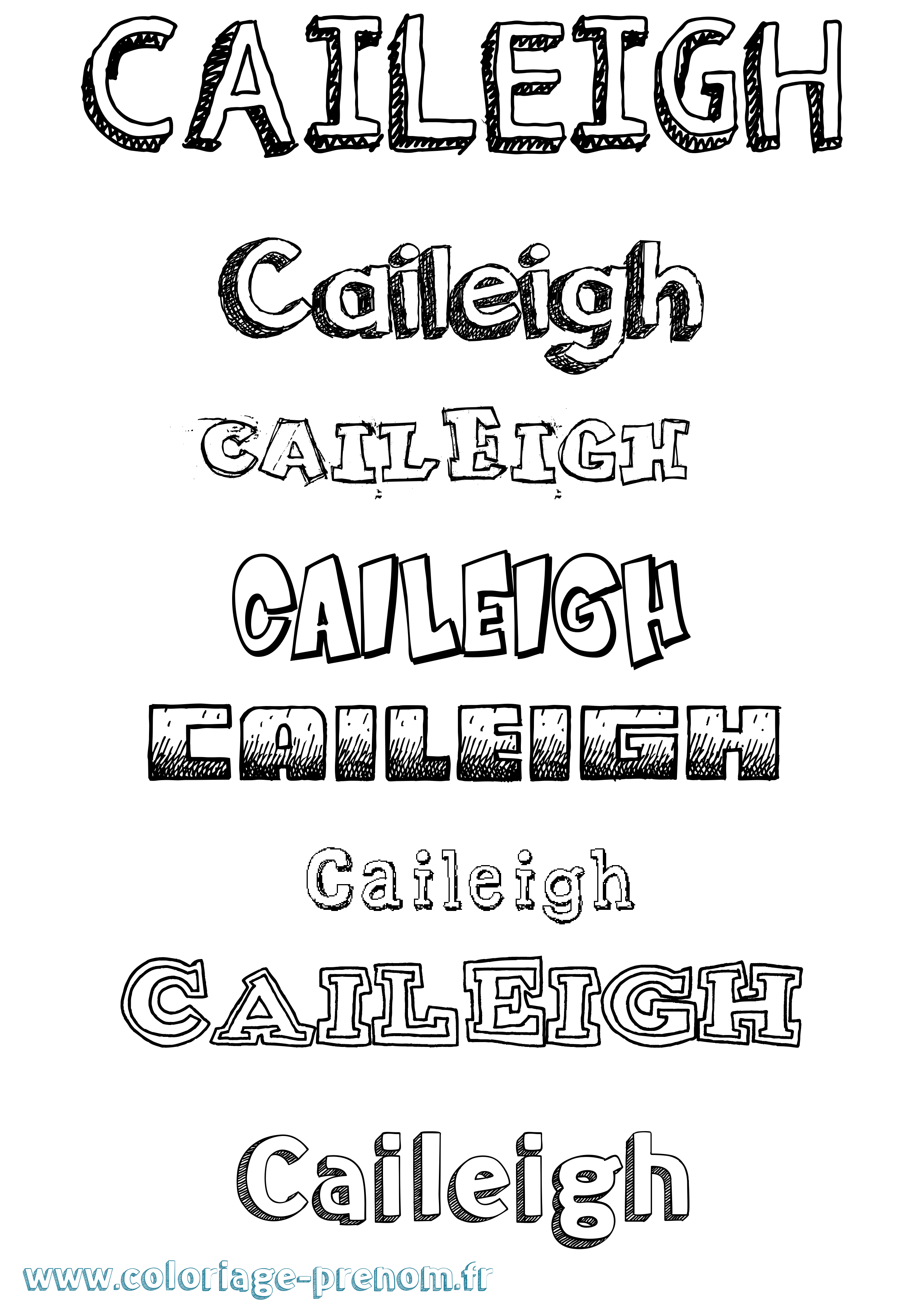 Coloriage Caileigh Dessiné Coloriage prénom Caileigh Dessiné