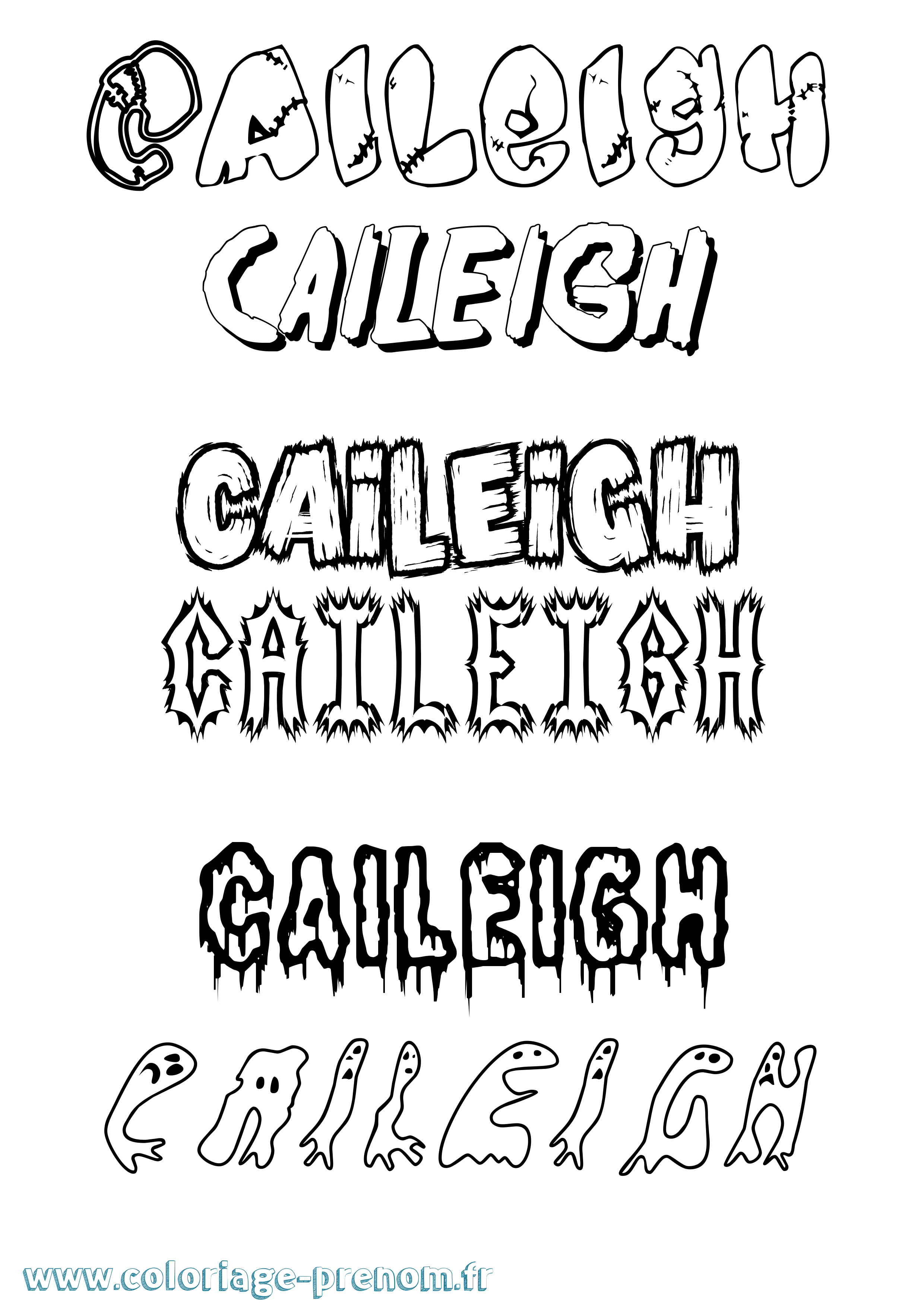 Coloriage Caileigh Frisson Coloriage prénom Caileigh Frisson