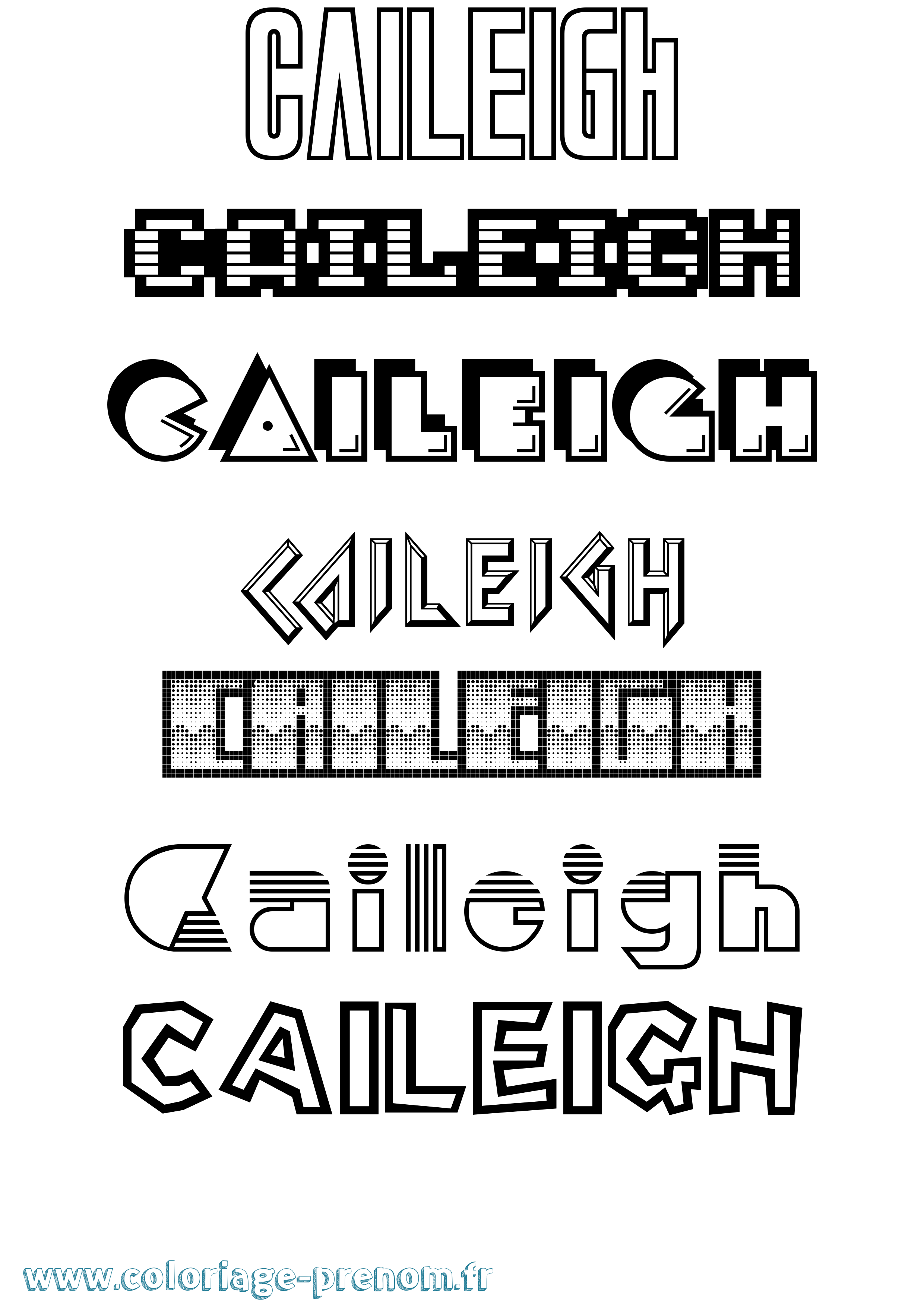 Coloriage Caileigh Jeux Vidéos Coloriage prénom Caileigh Jeux Vidéos