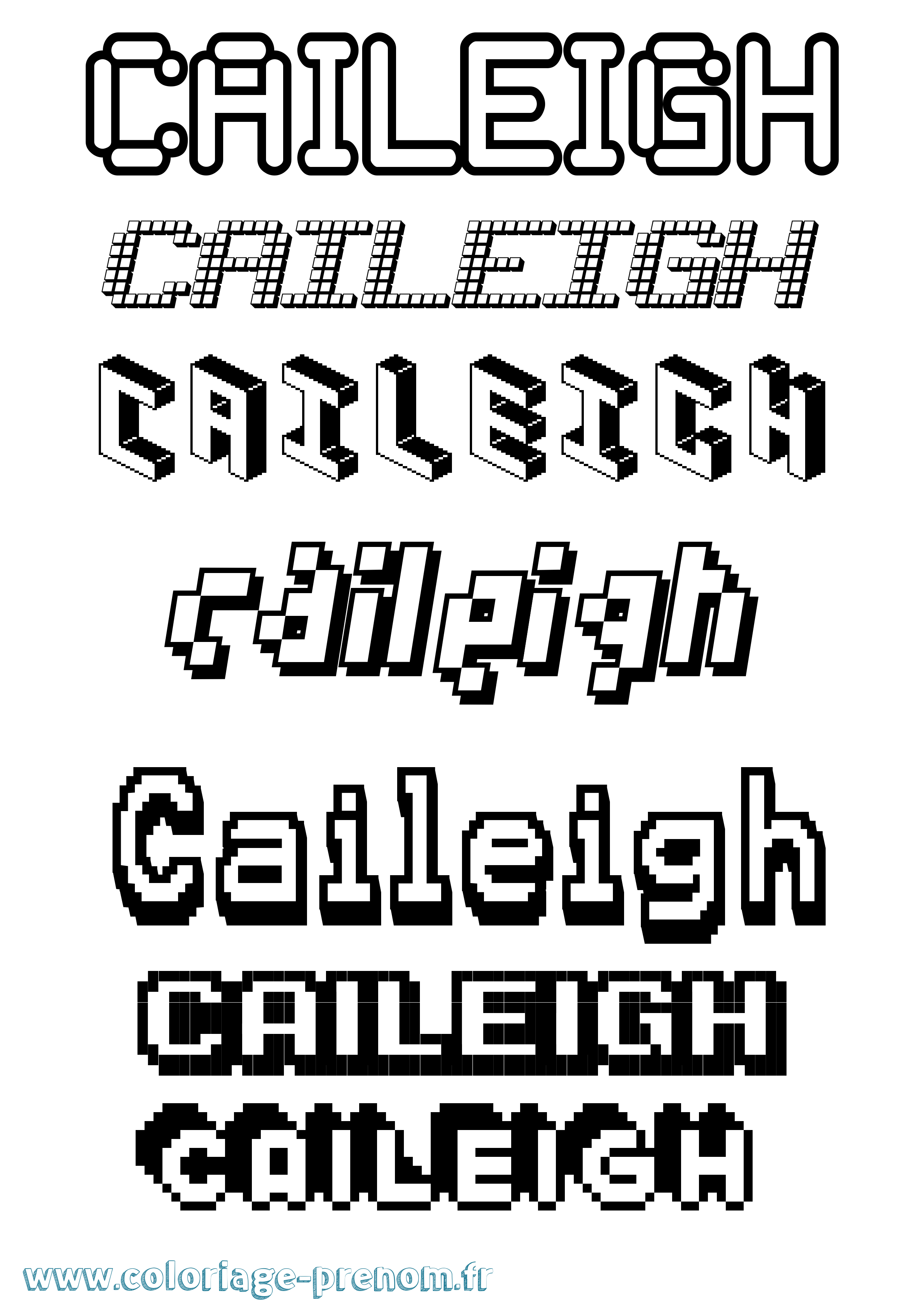 Coloriage Caileigh Pixel Coloriage prénom Caileigh Pixel