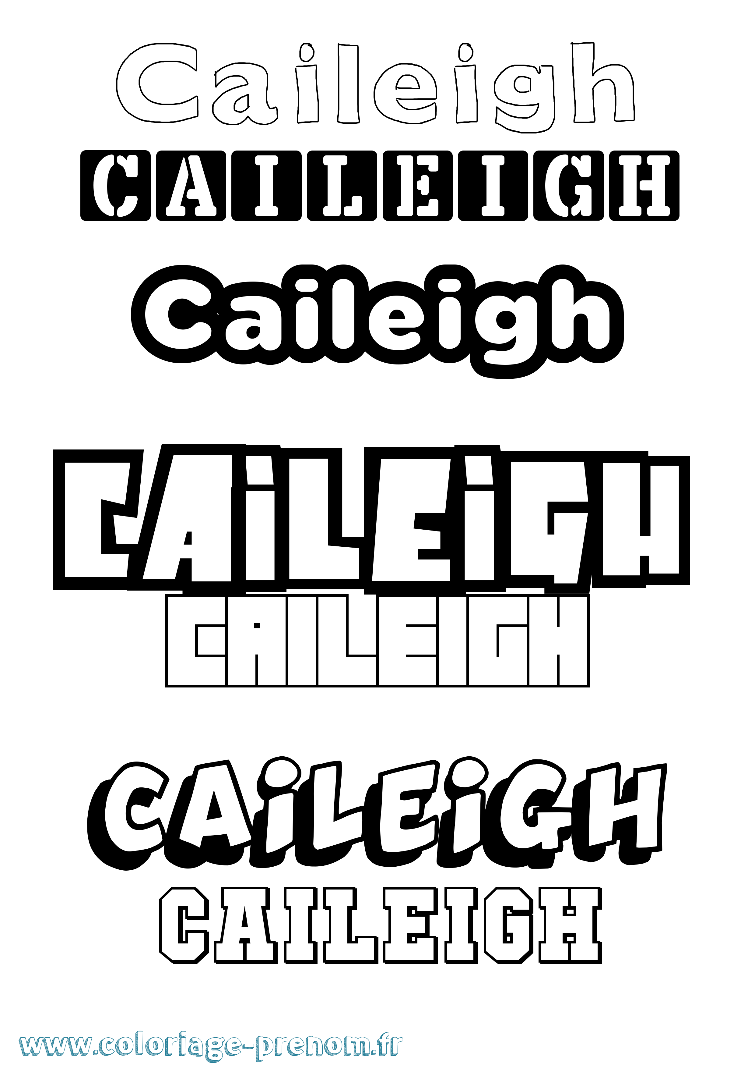 Coloriage Caileigh Simple Coloriage prénom Caileigh Simple