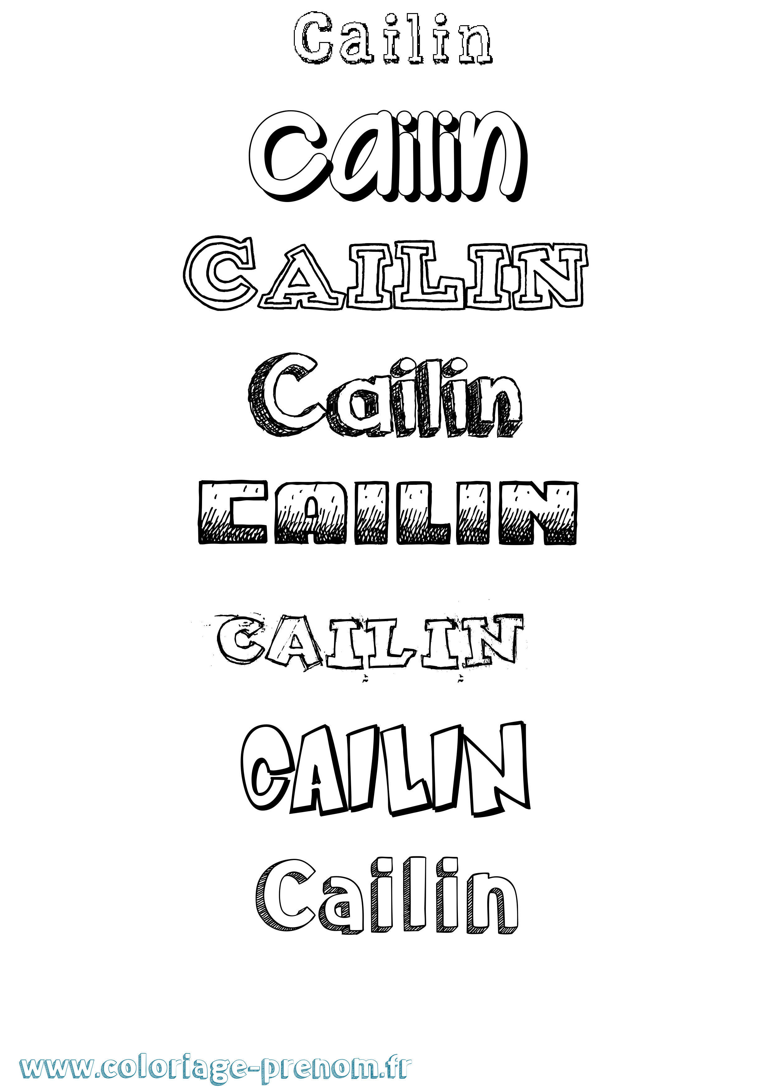 Coloriage prénom Cailin Dessiné