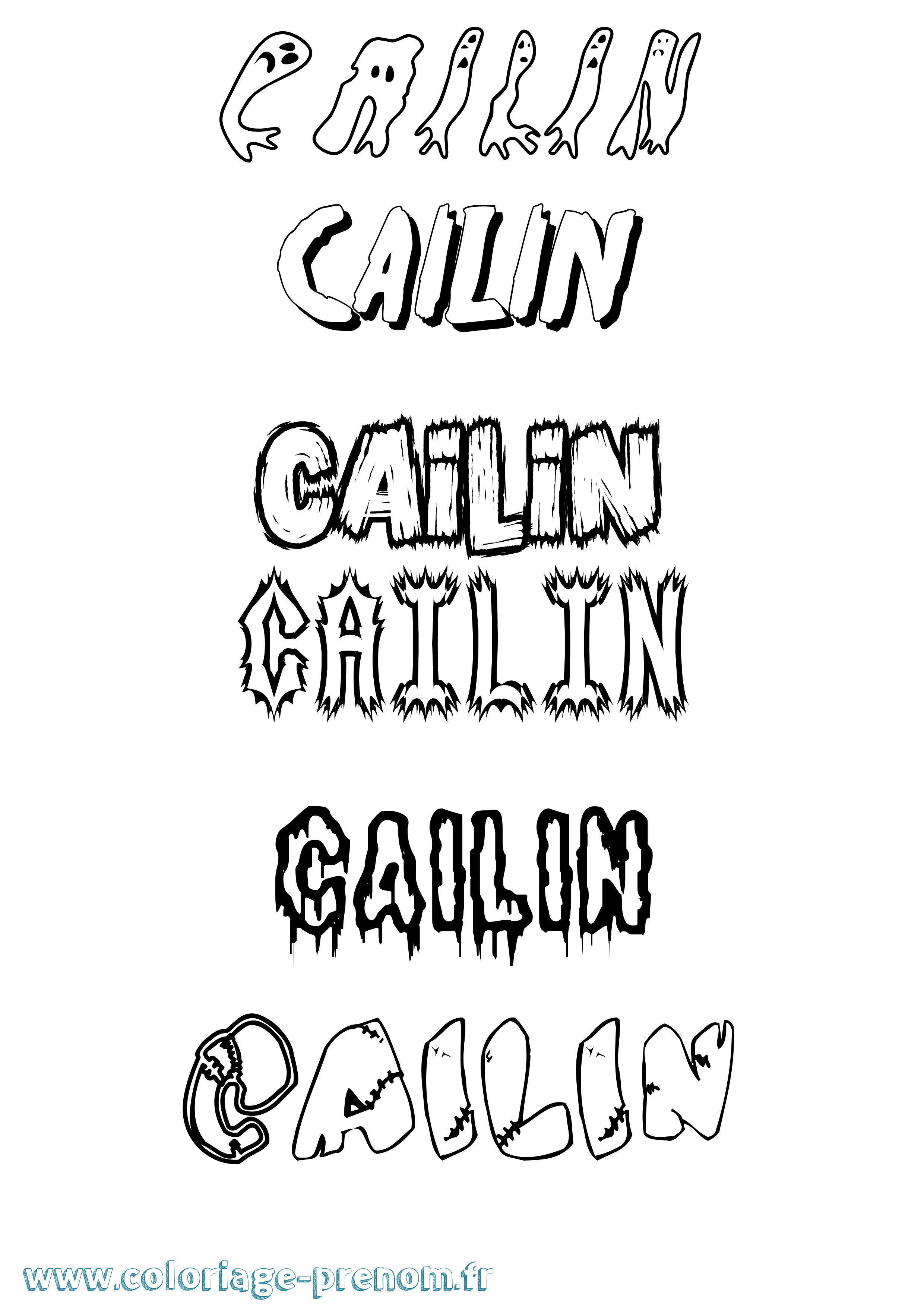 Coloriage prénom Cailin Frisson