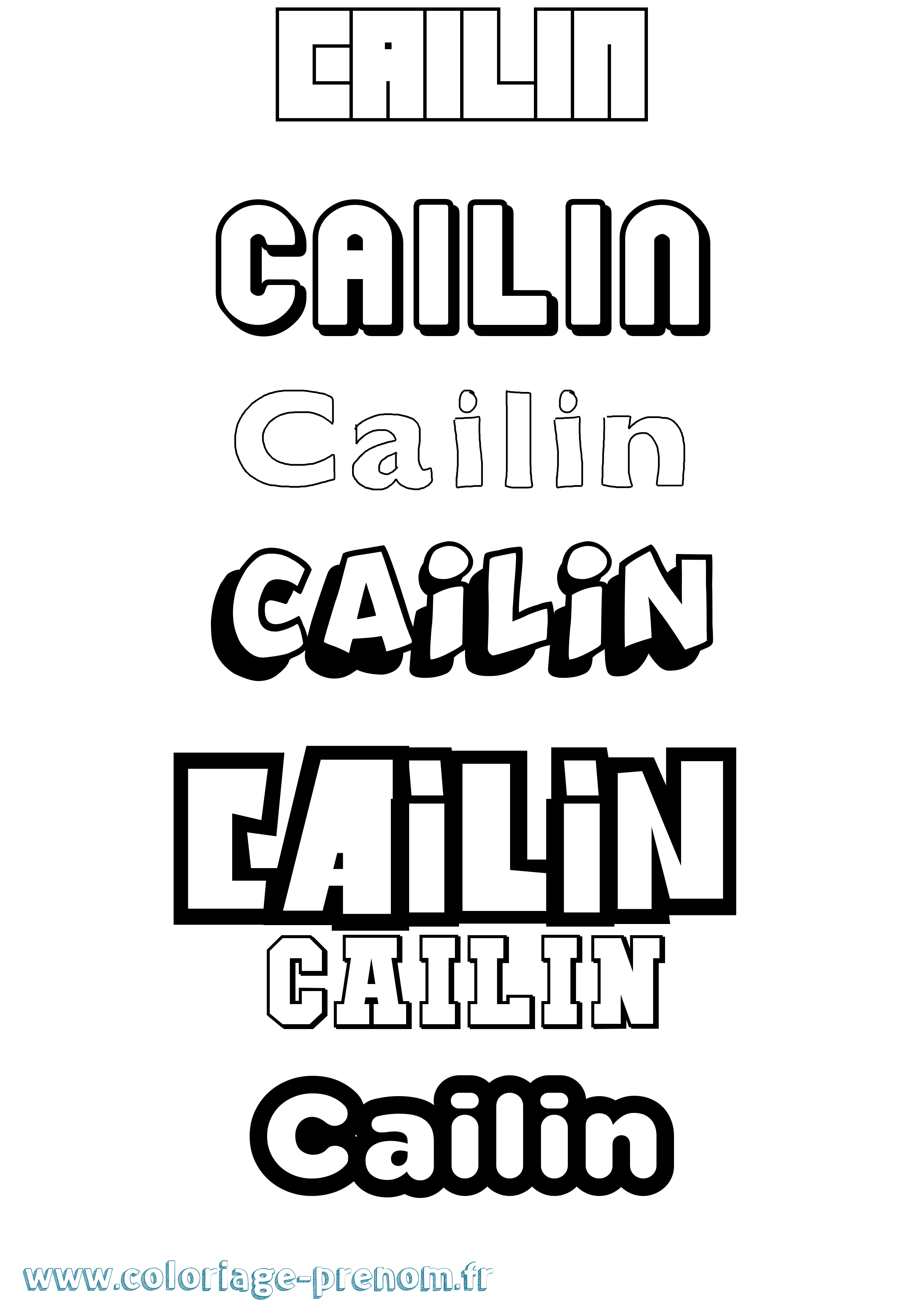 Coloriage prénom Cailin Simple