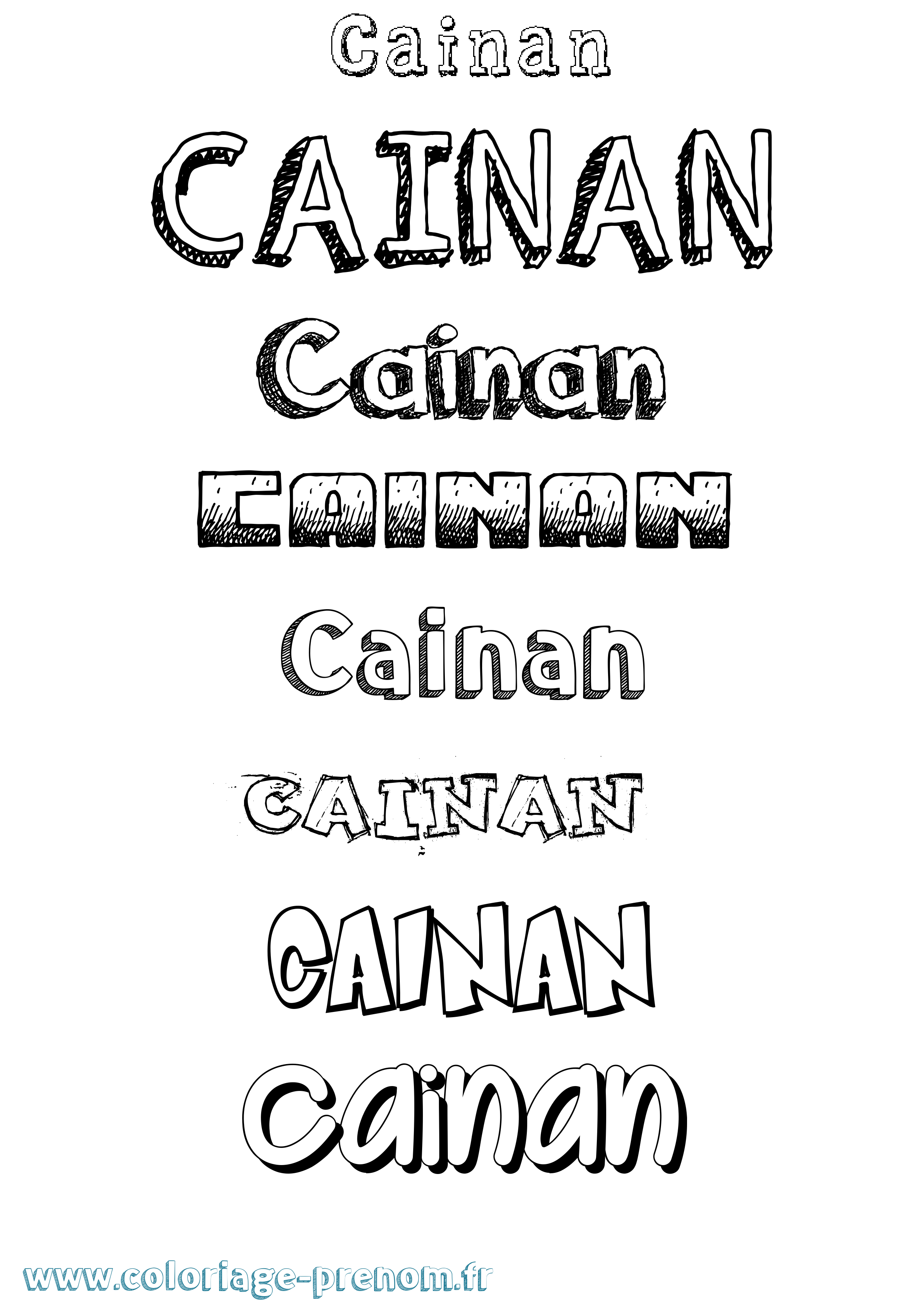 Coloriage prénom Cainan Dessiné
