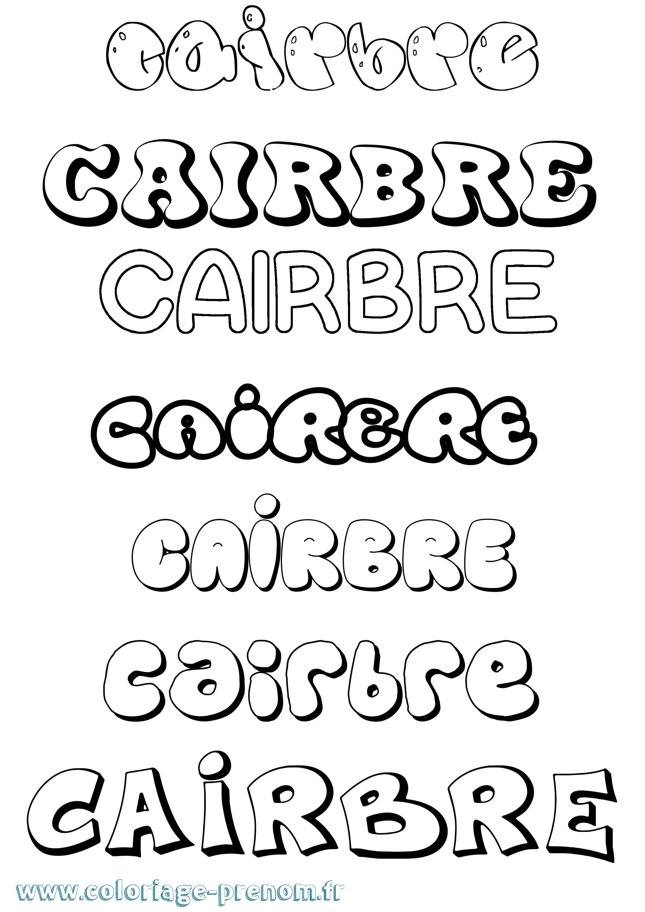 Coloriage prénom Cairbre Bubble