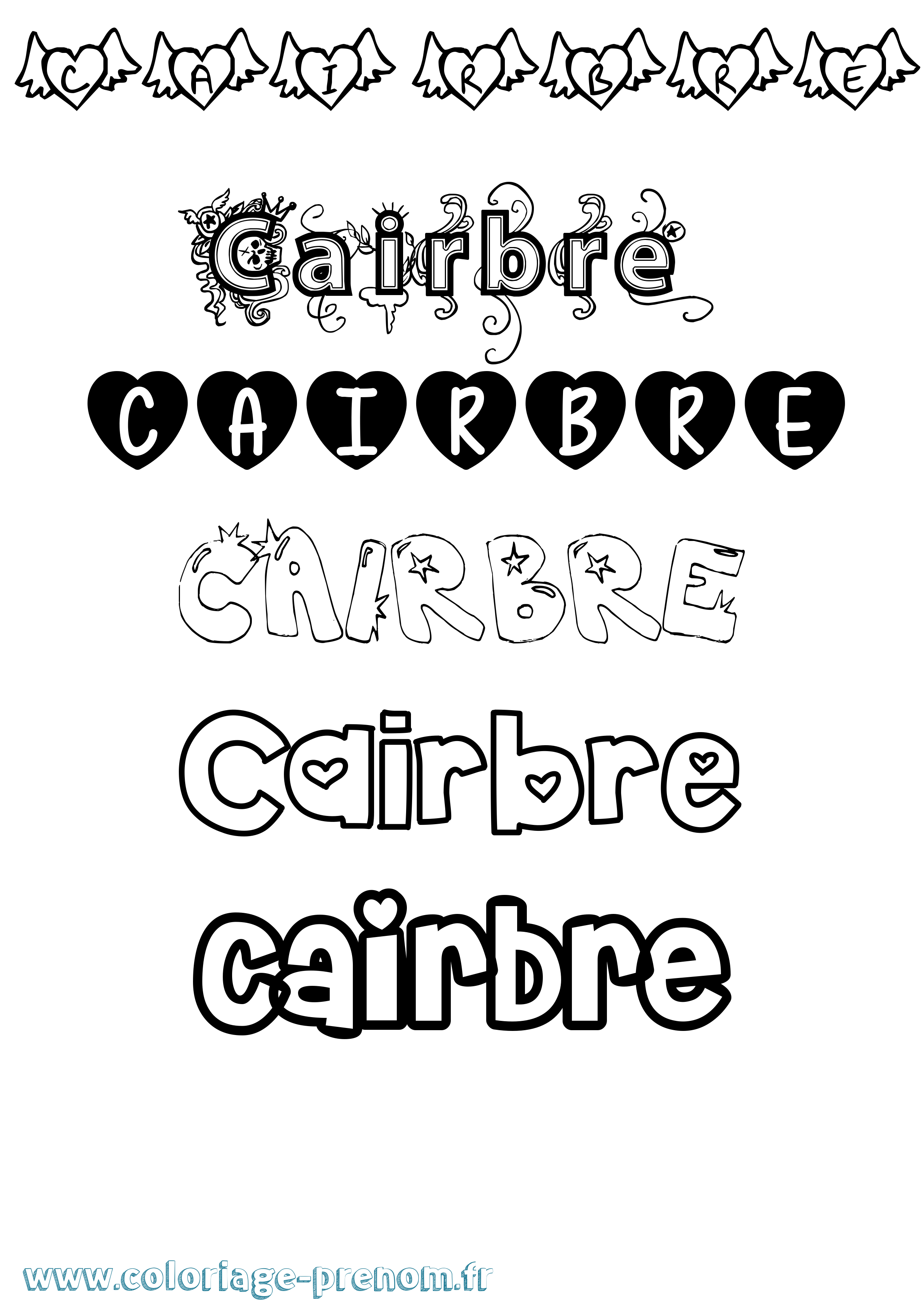 Coloriage prénom Cairbre Girly
