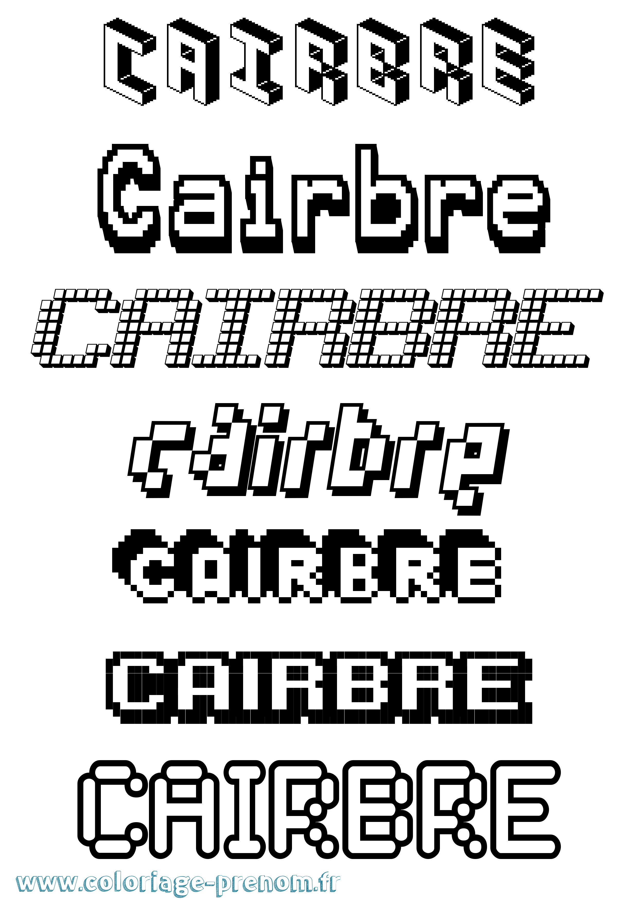 Coloriage prénom Cairbre Pixel