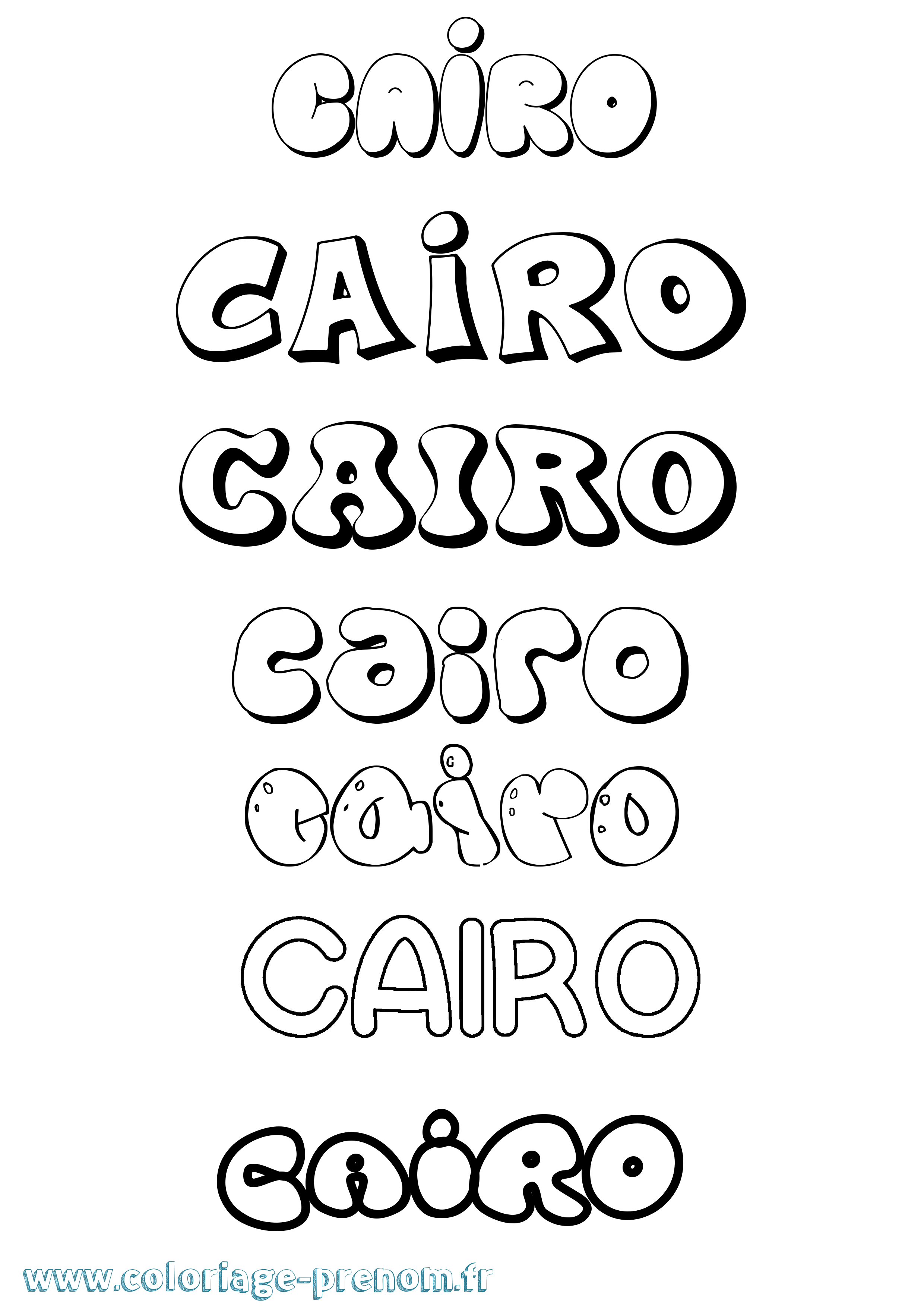 Coloriage prénom Cairo Bubble