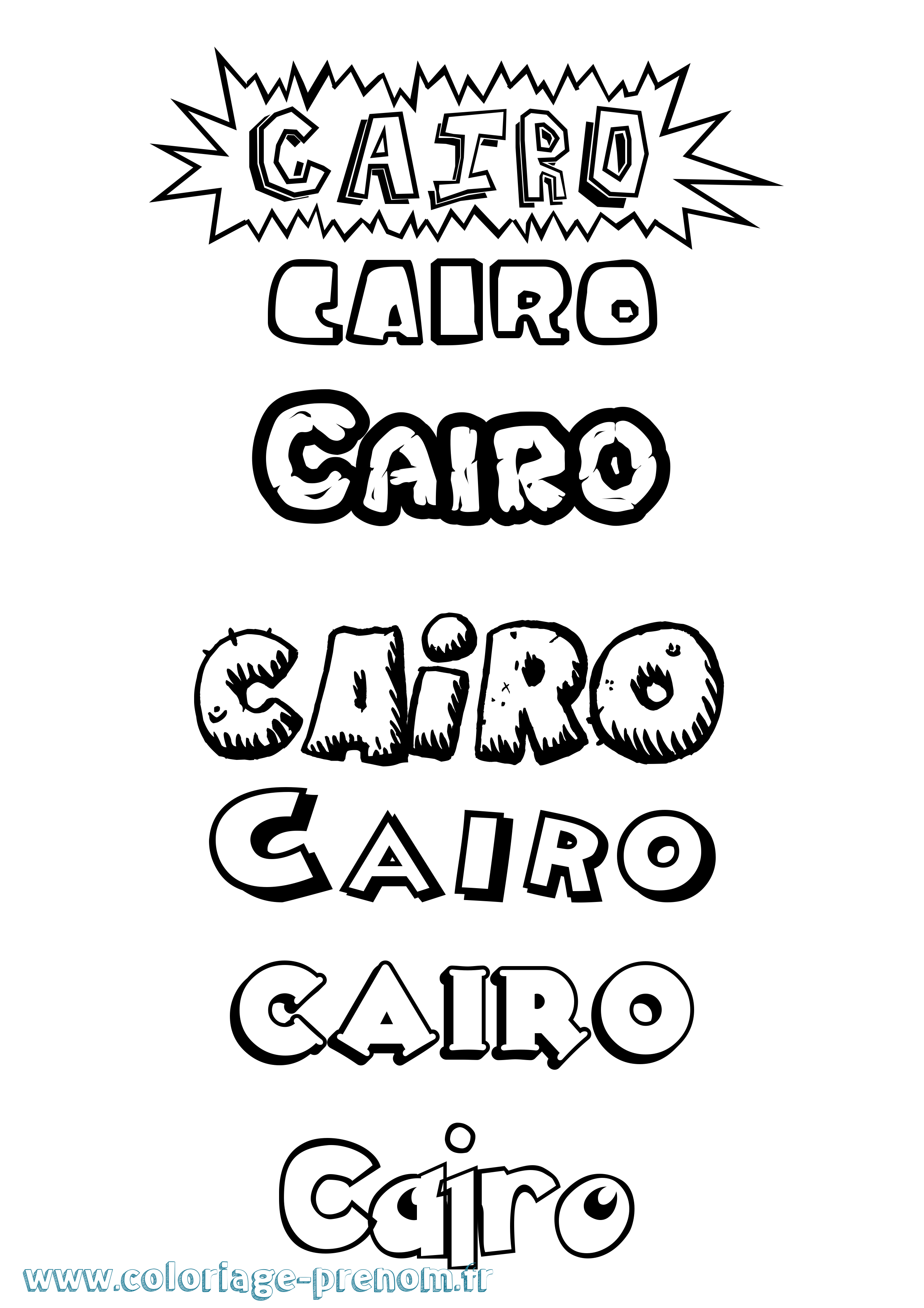 Coloriage prénom Cairo Dessin Animé