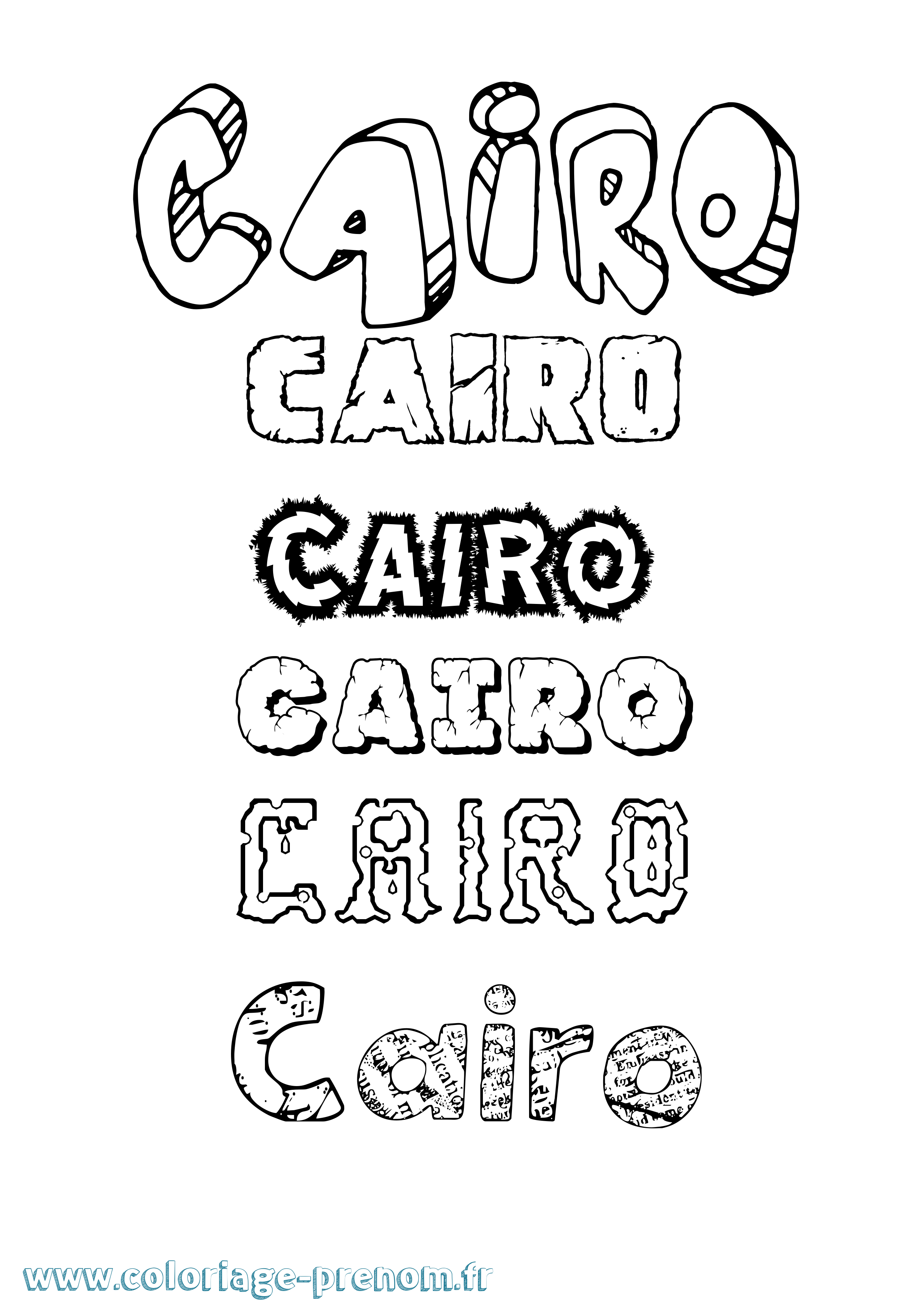 Coloriage prénom Cairo Destructuré