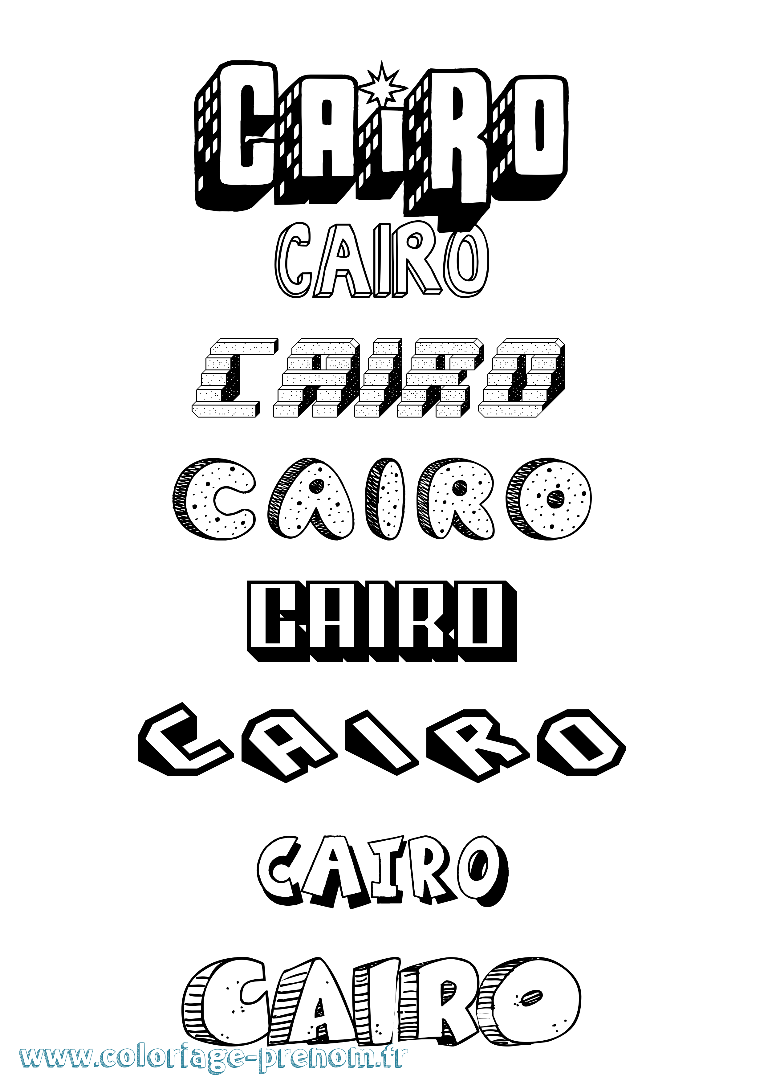 Coloriage prénom Cairo Effet 3D