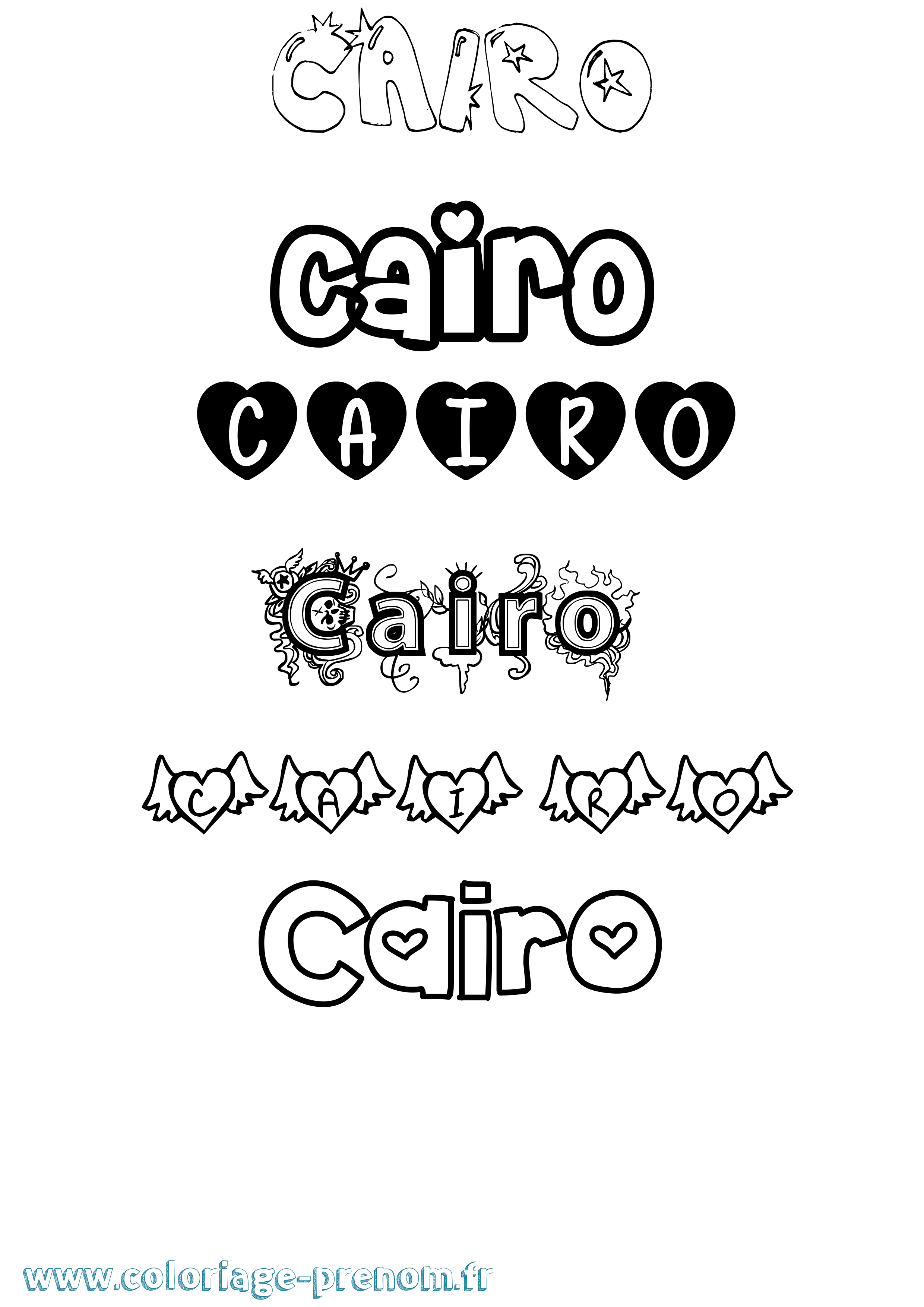 Coloriage prénom Cairo Girly