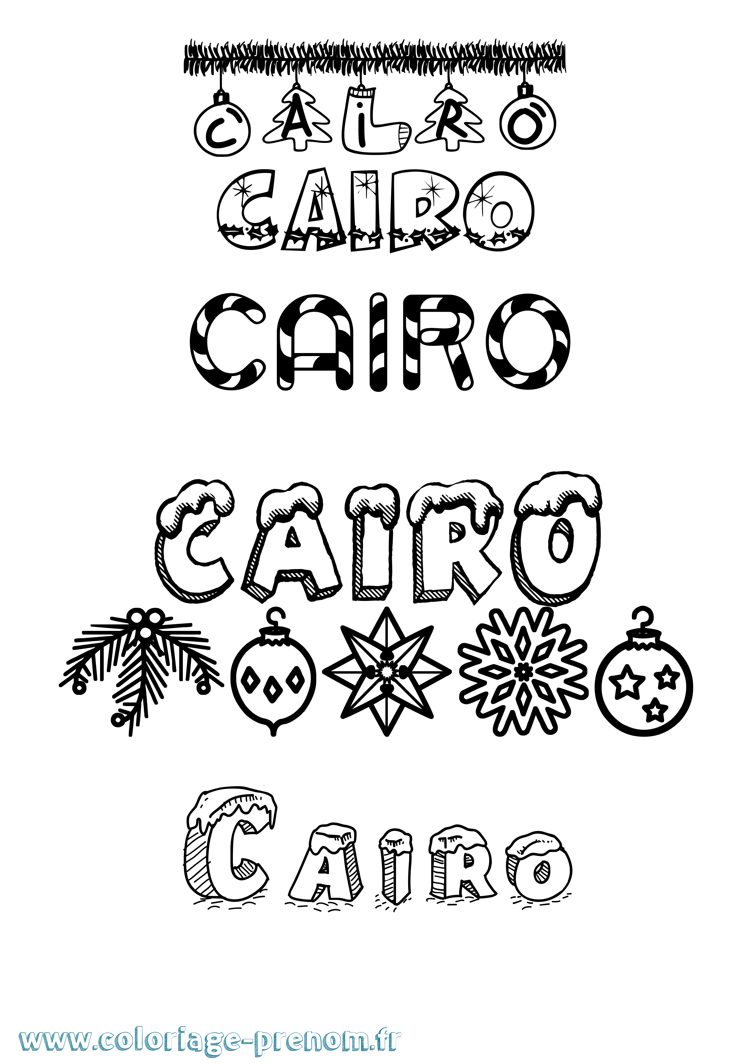 Coloriage prénom Cairo Noël