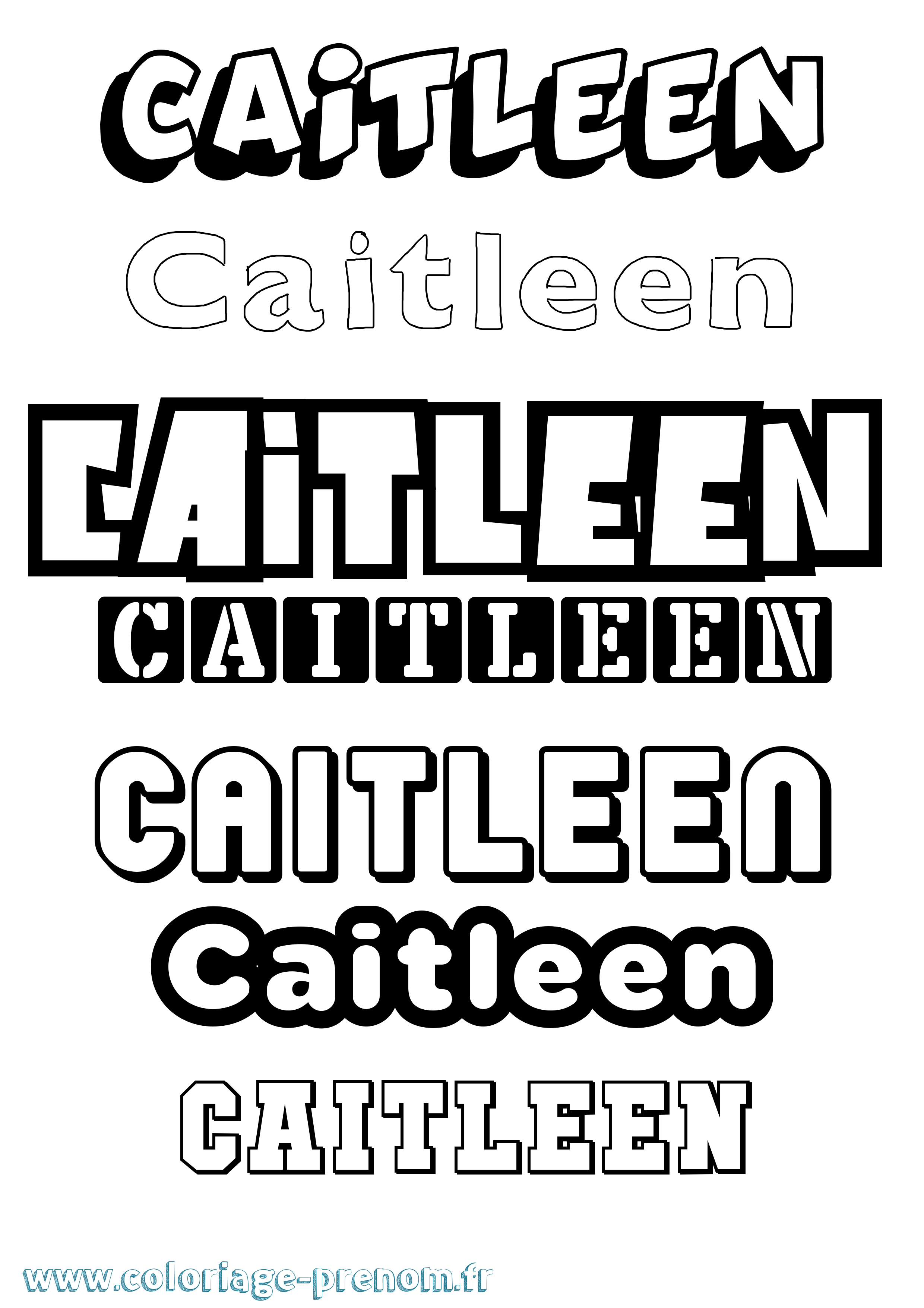 Coloriage prénom Caitleen Simple
