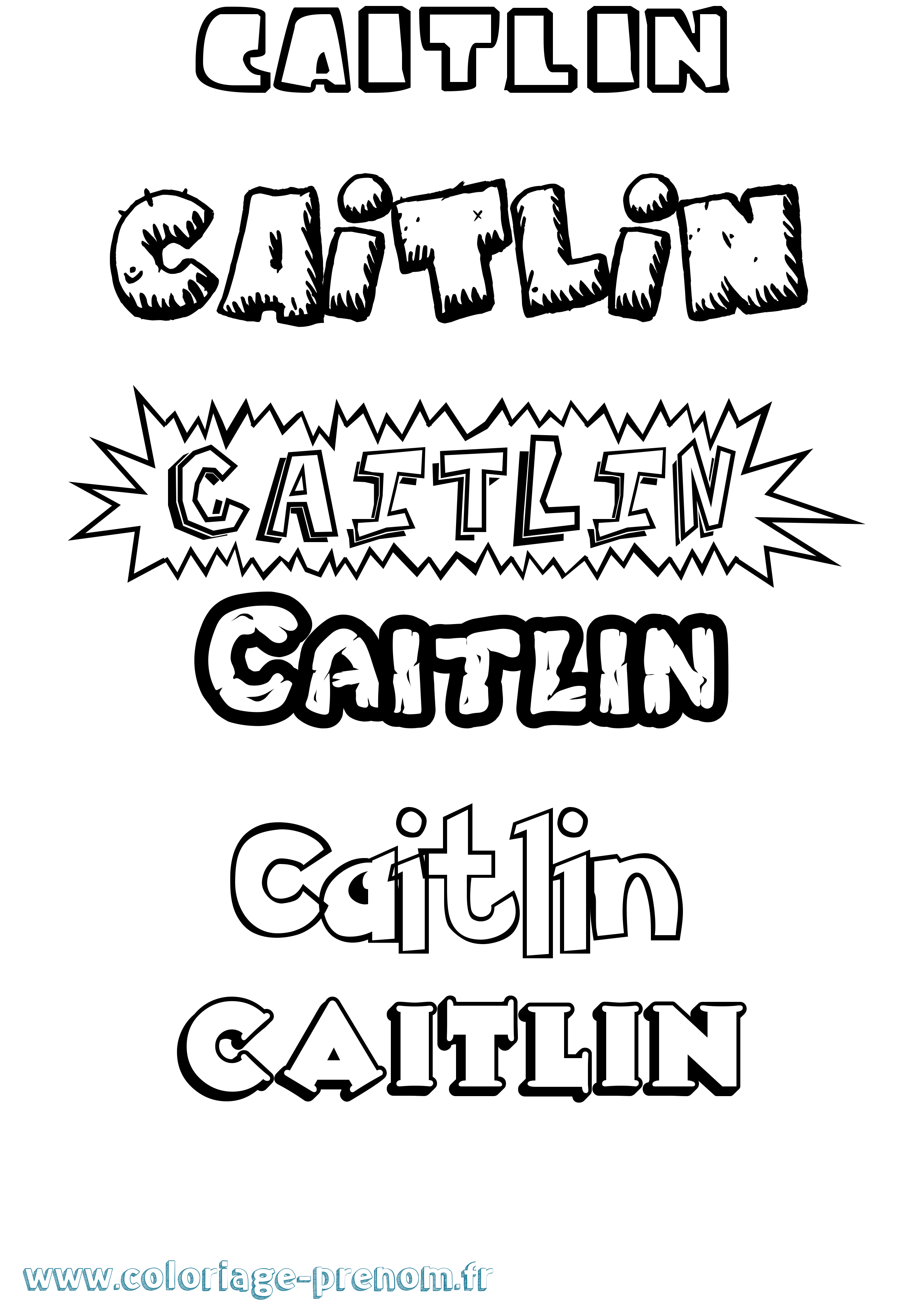 Coloriage Caitlin Dessin Animé Coloriage prénom Caitlin Dessin Animé