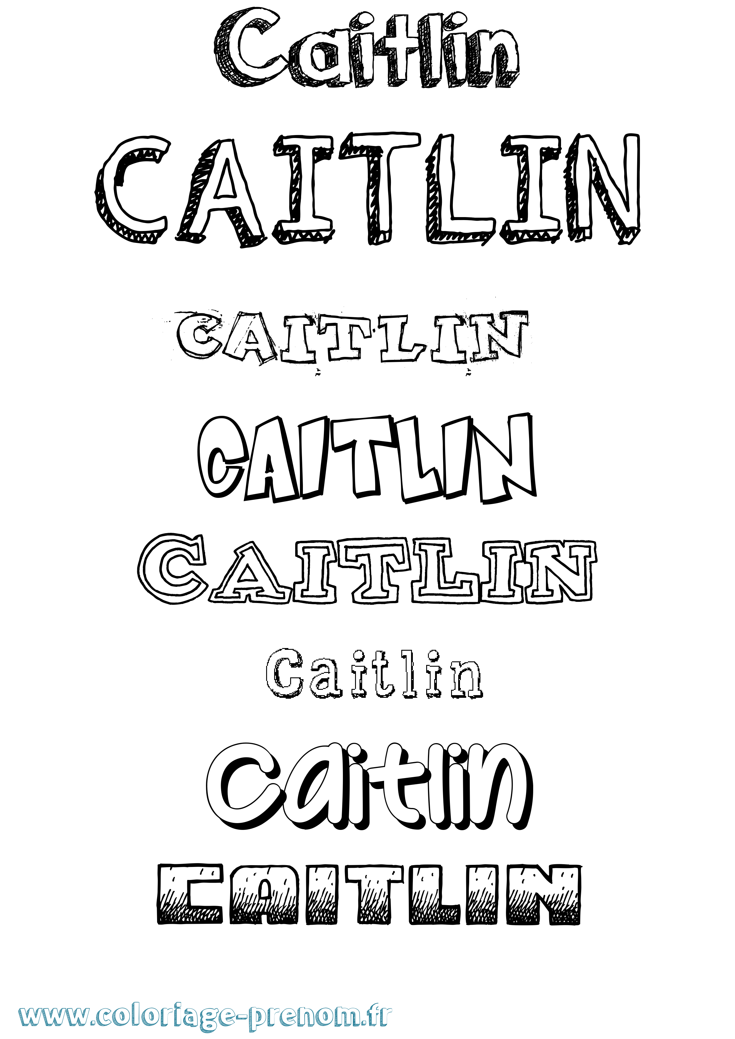 Coloriage Caitlin Dessiné Coloriage prénom Caitlin Dessiné
