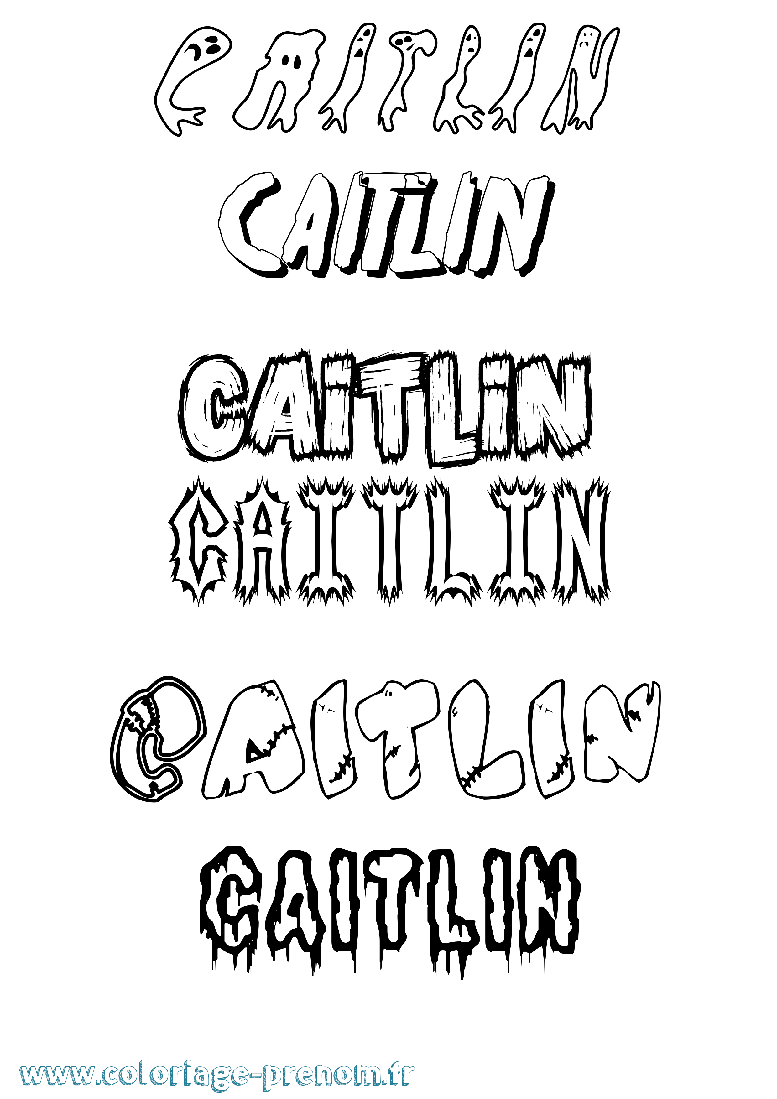 Coloriage Caitlin Frisson Coloriage prénom Caitlin Frisson