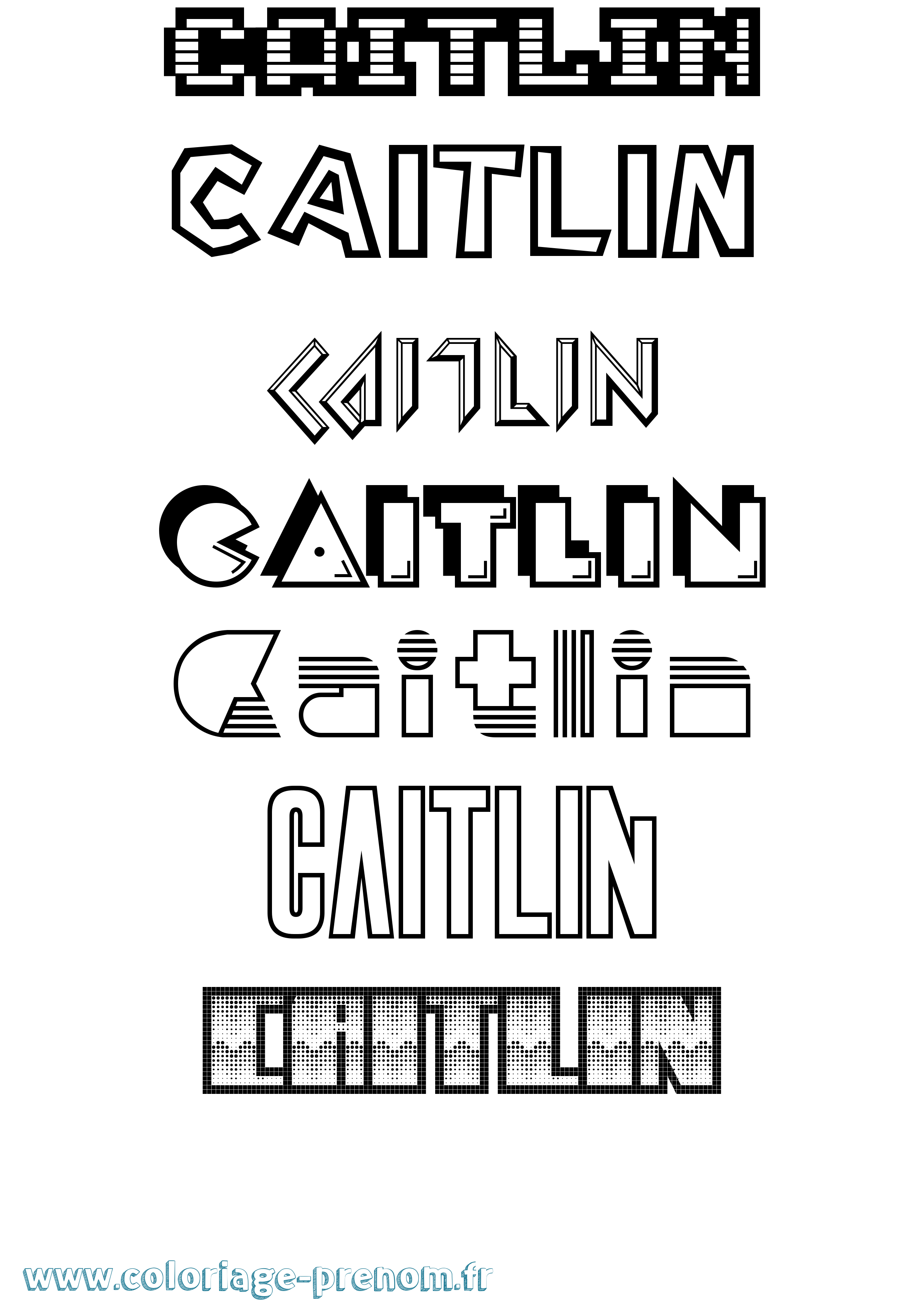 Coloriage Caitlin Jeux Vidéos Coloriage prénom Caitlin Jeux Vidéos
