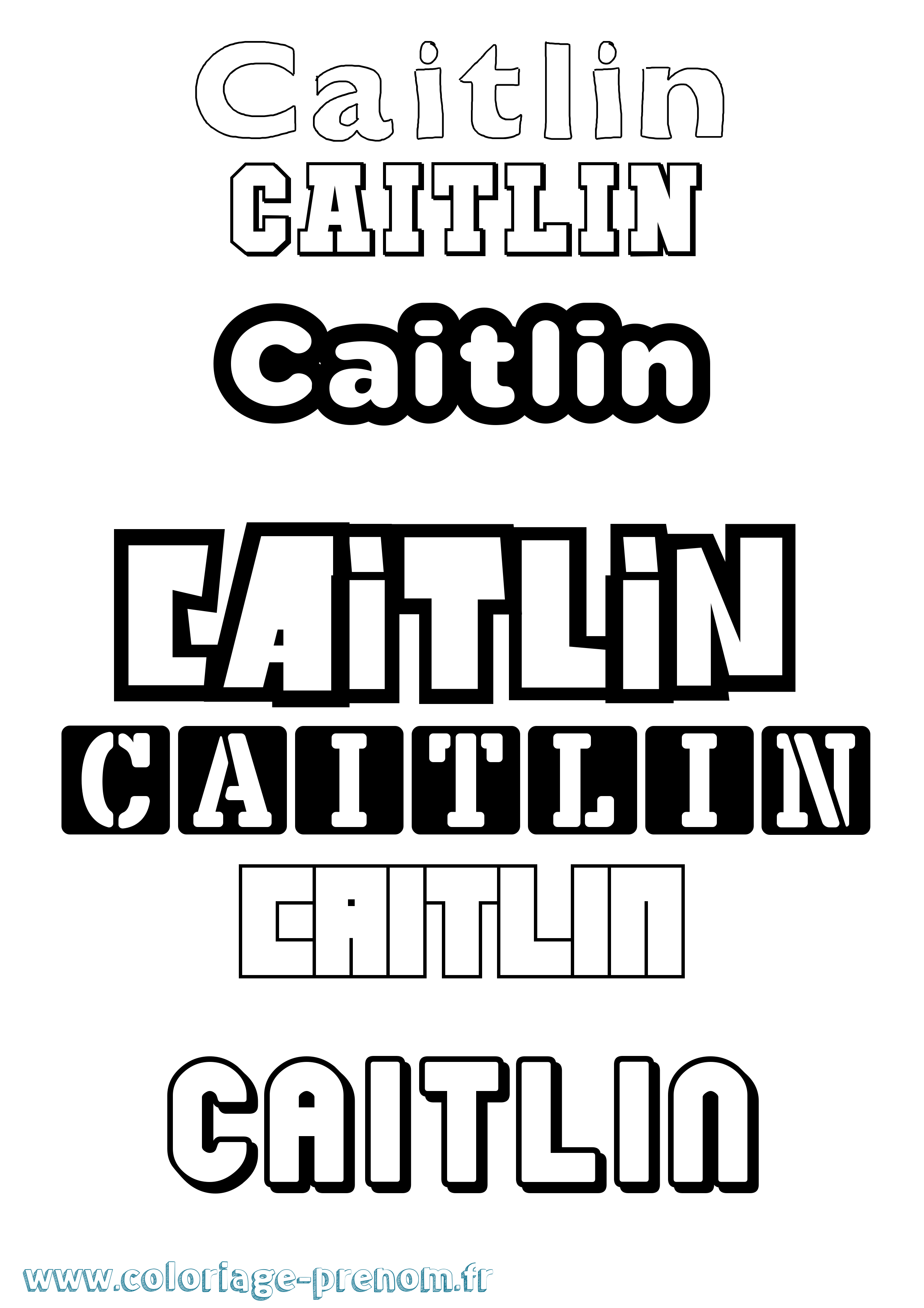 Coloriage Caitlin Simple Coloriage prénom Caitlin Simple