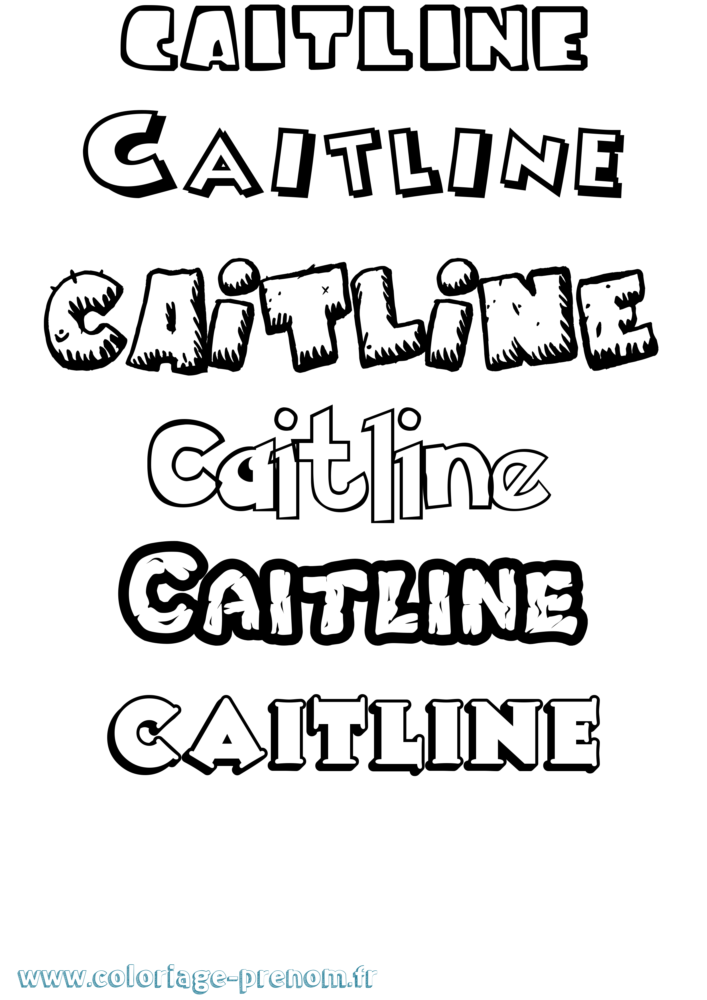 Coloriage Caitline Dessin Animé Coloriage prénom Caitline Dessin Animé