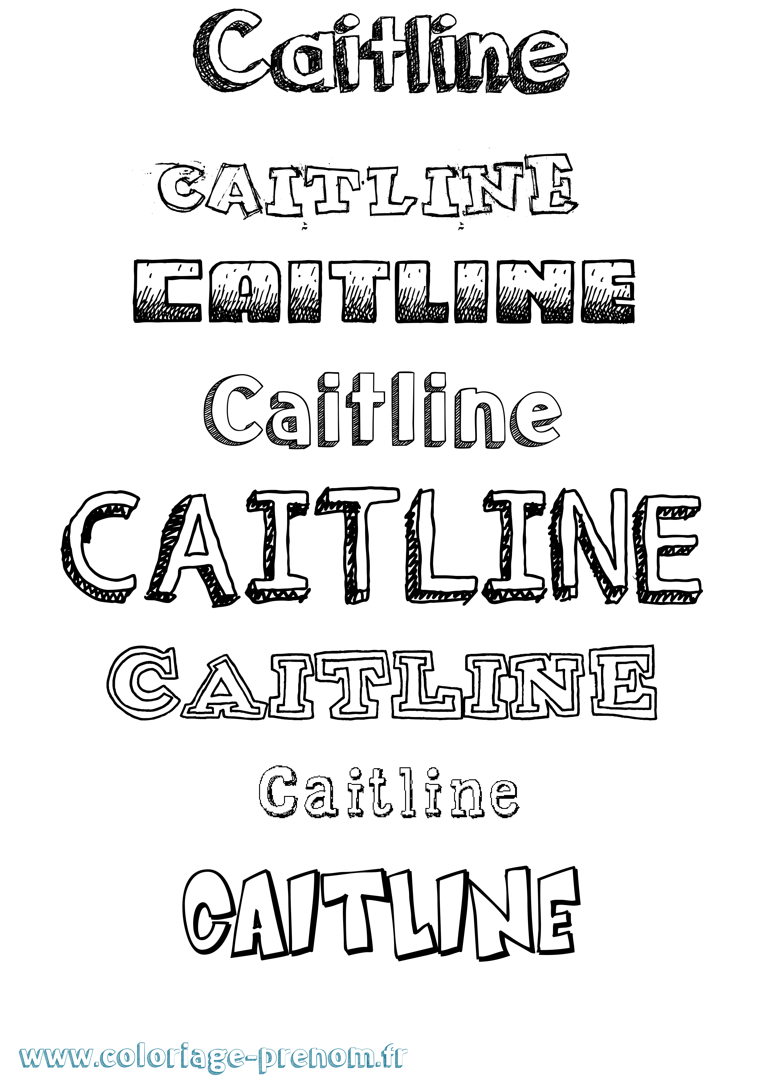 Coloriage Caitline Dessiné Coloriage prénom Caitline Dessiné