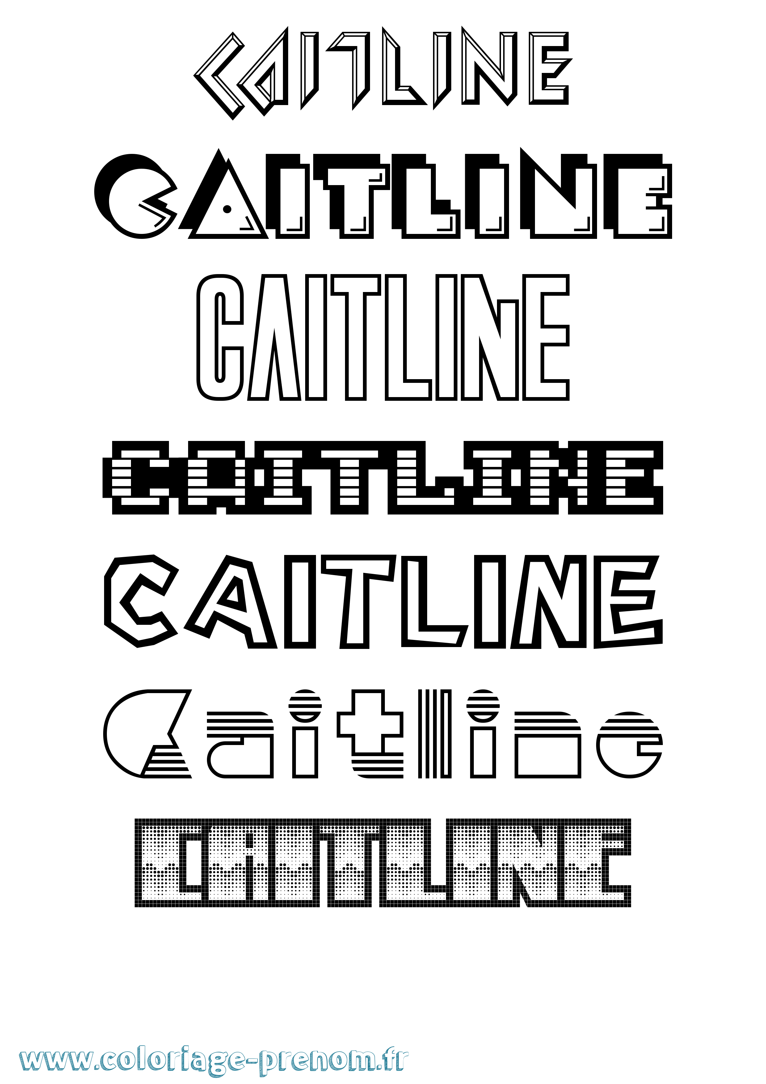 Coloriage Caitline Jeux Vidéos Coloriage prénom Caitline Jeux Vidéos
