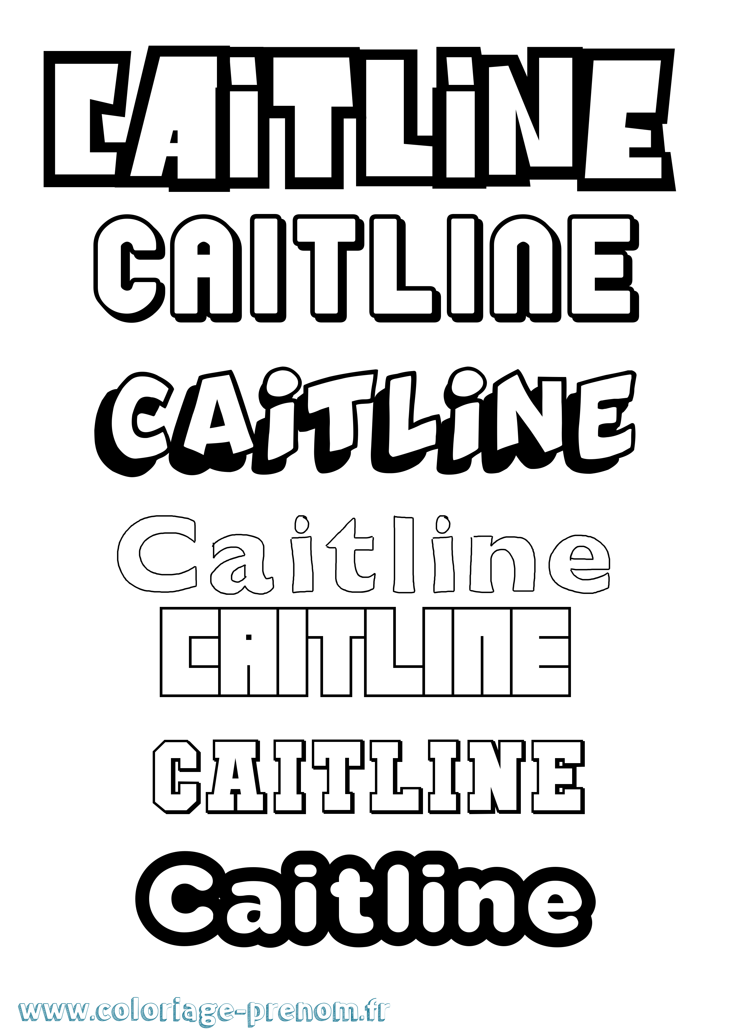 Coloriage Caitline Simple Coloriage prénom Caitline Simple