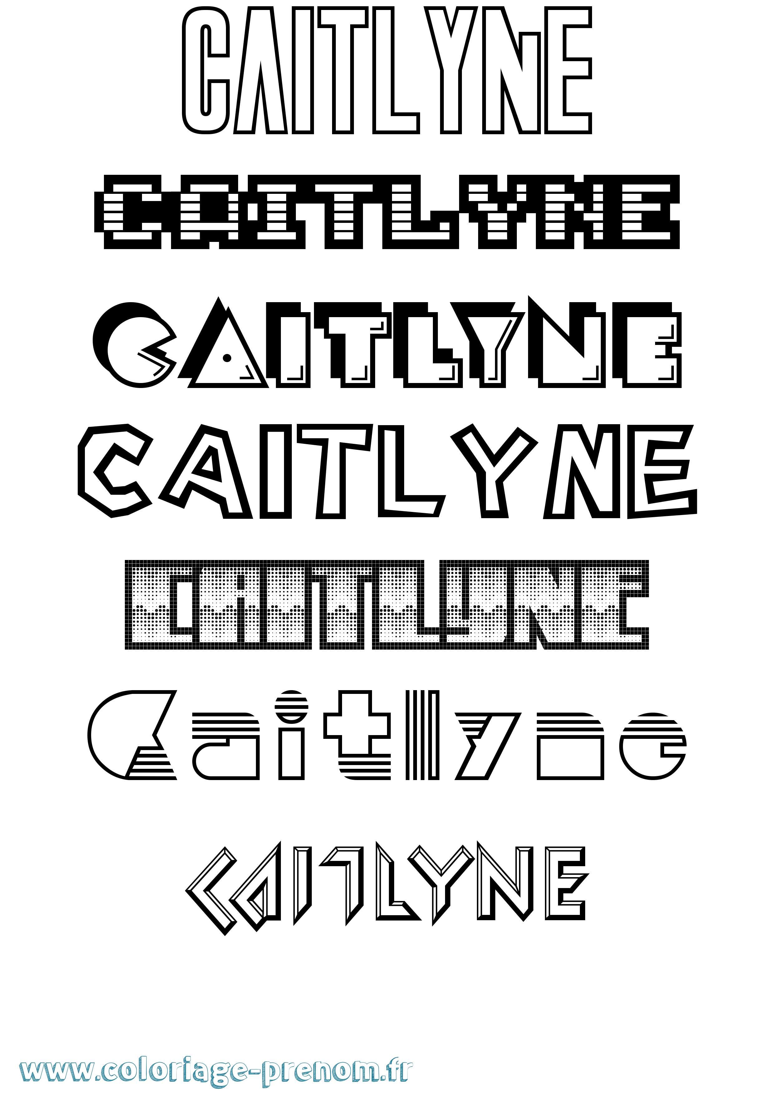Coloriage Caitlyne Jeux Vidéos Coloriage prénom Caitlyne Jeux Vidéos
