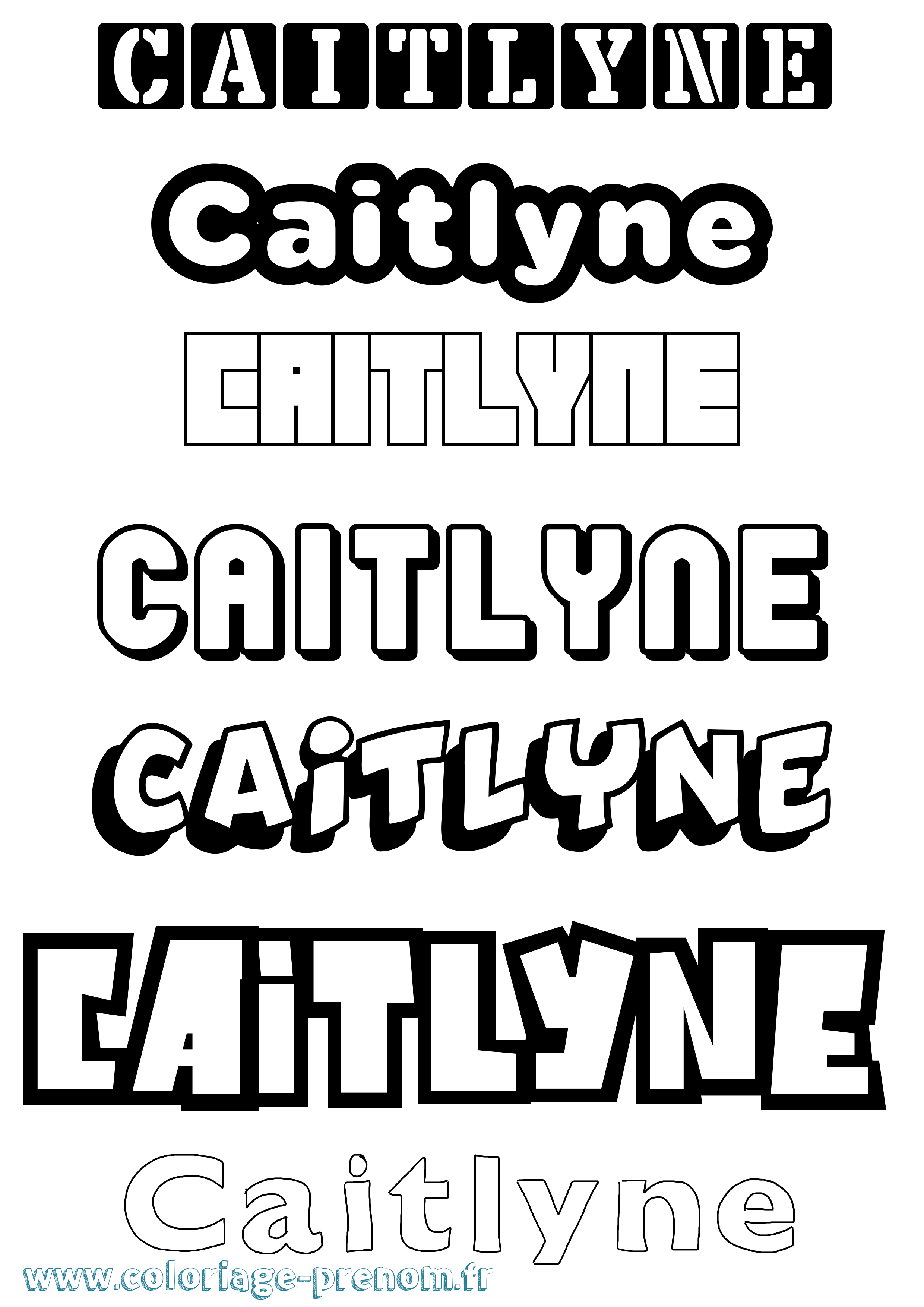 Coloriage Caitlyne Simple Coloriage prénom Caitlyne Simple