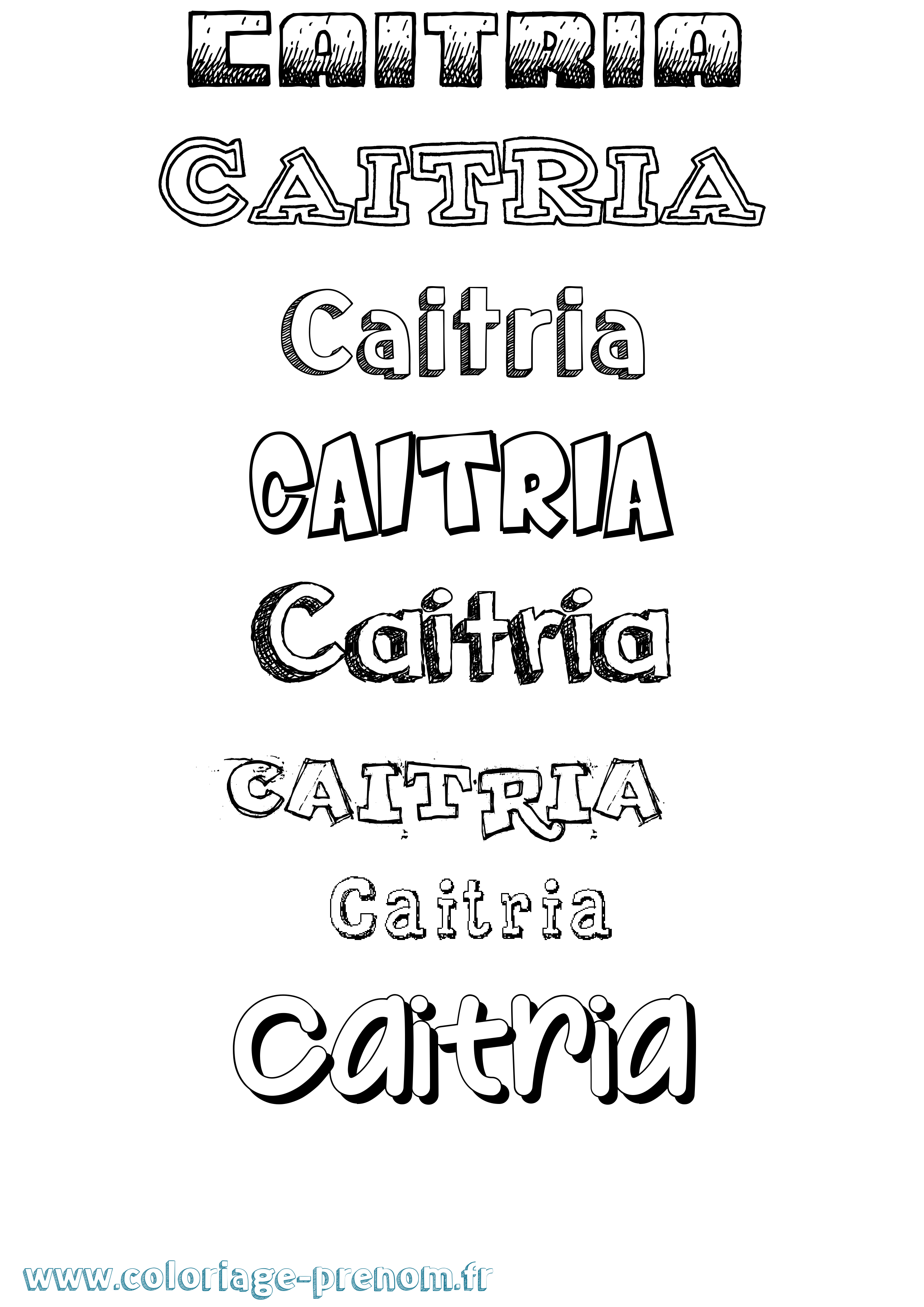 Coloriage prénom Caitria Dessiné