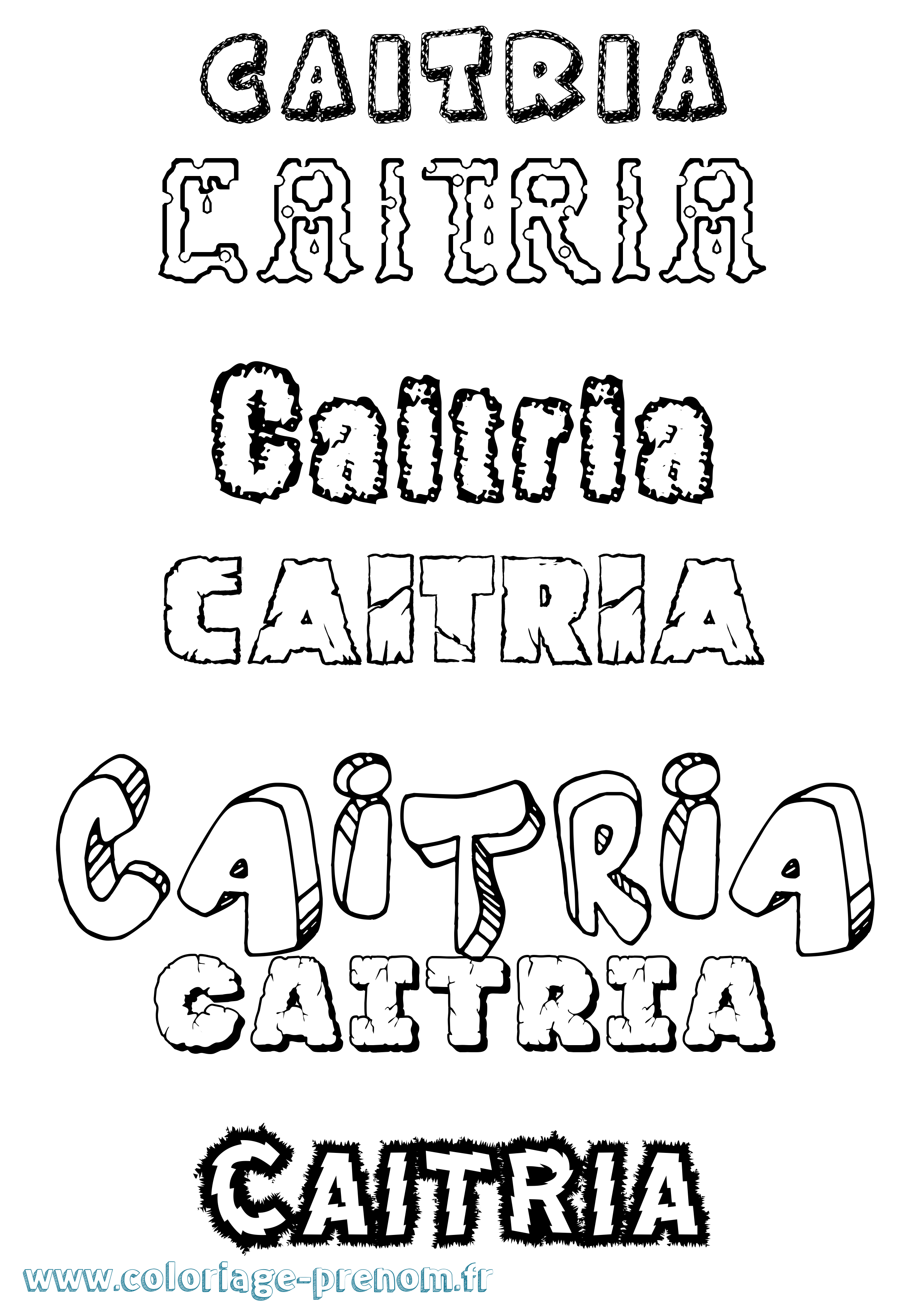Coloriage prénom Caitria Destructuré