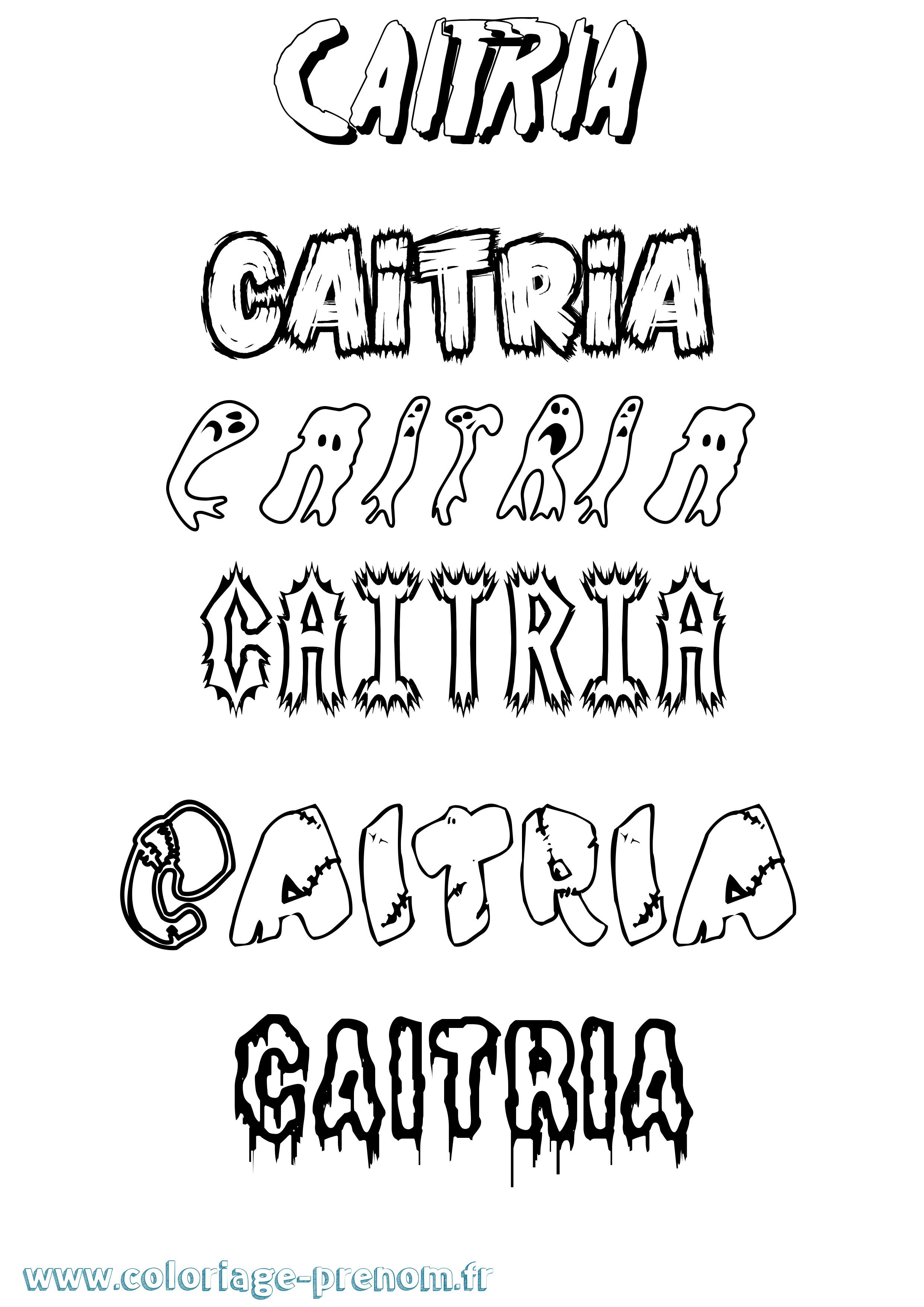 Coloriage prénom Caitria Frisson