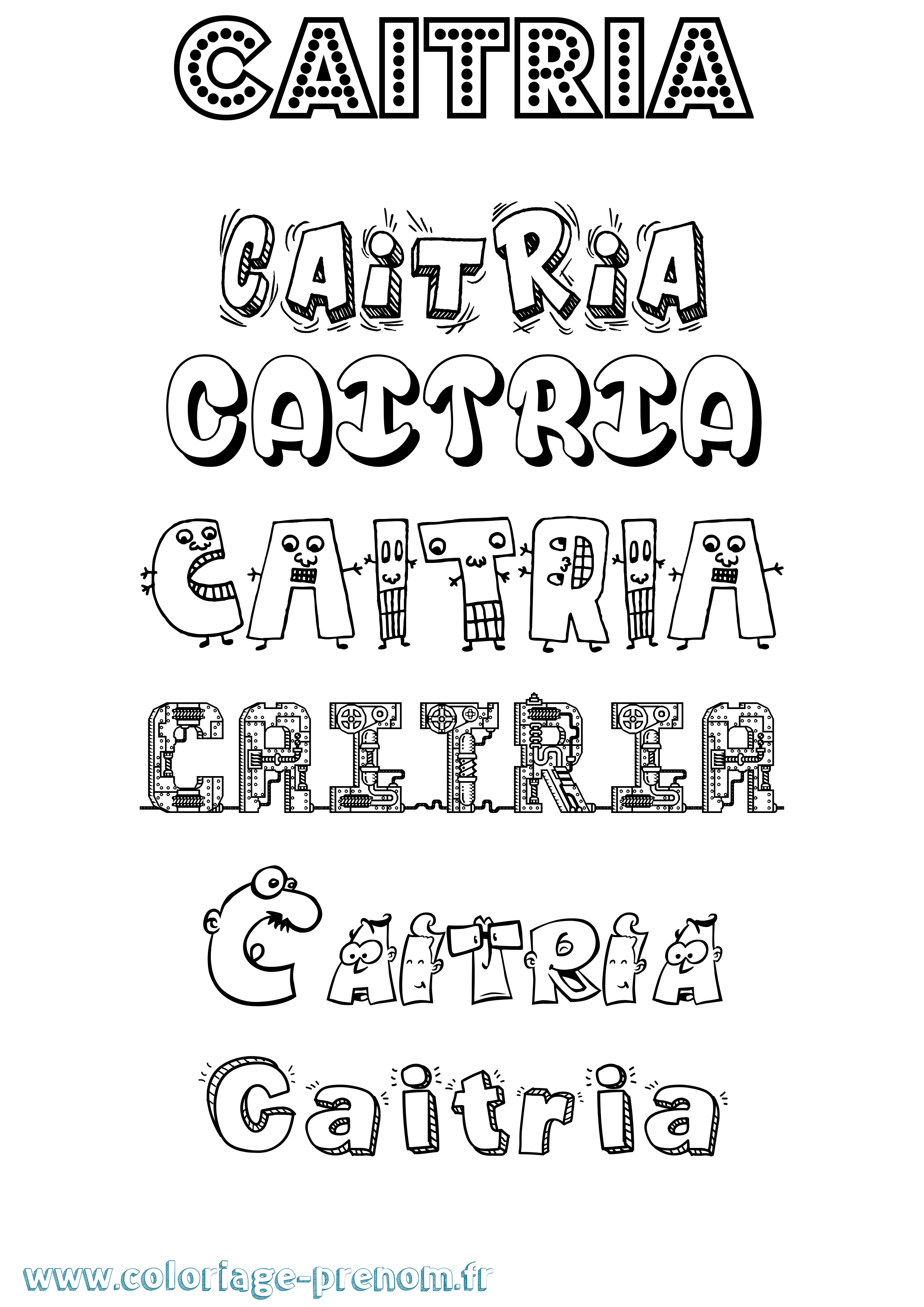 Coloriage prénom Caitria Fun