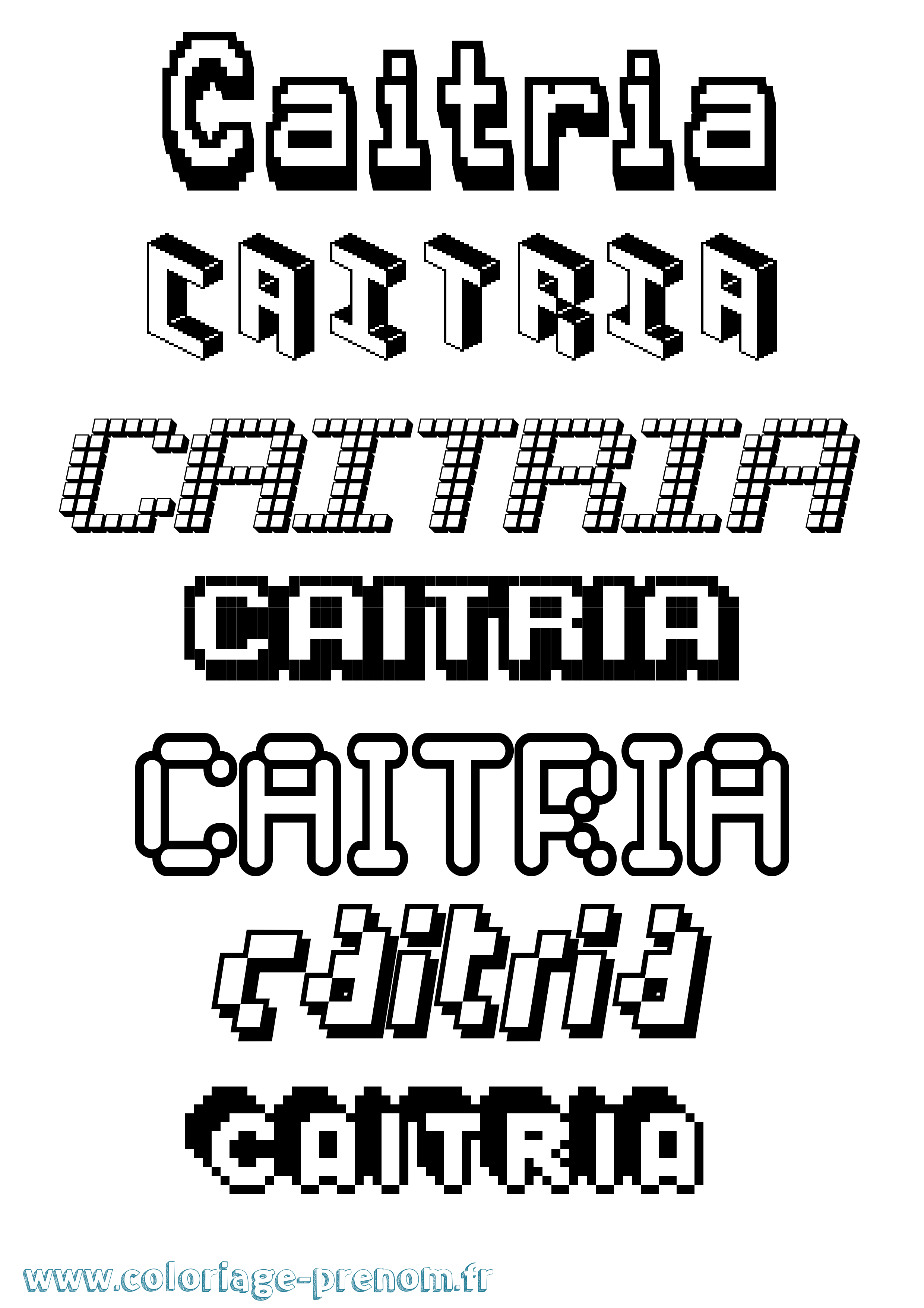 Coloriage prénom Caitria Pixel