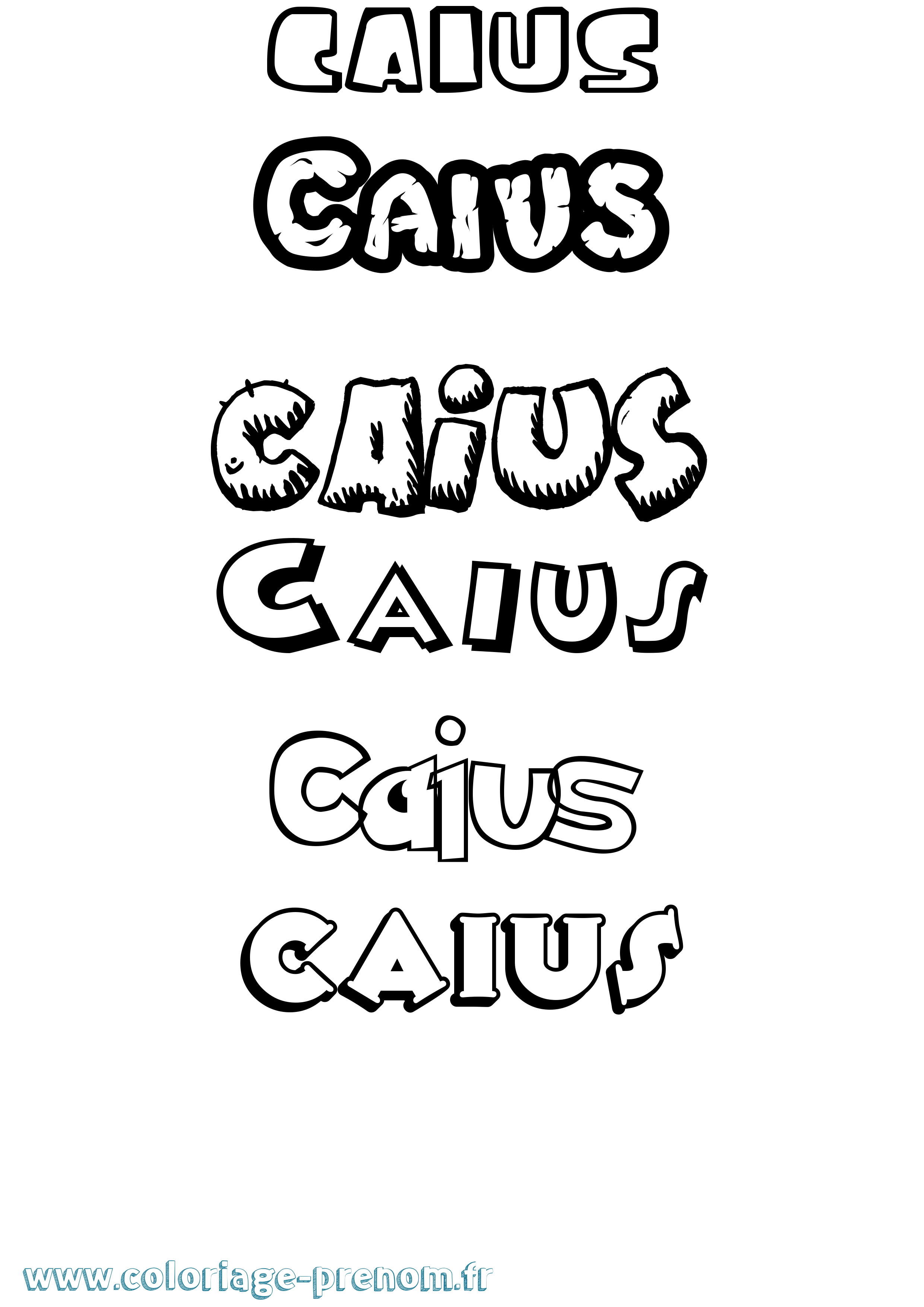 Coloriage prénom Caius Dessin Animé