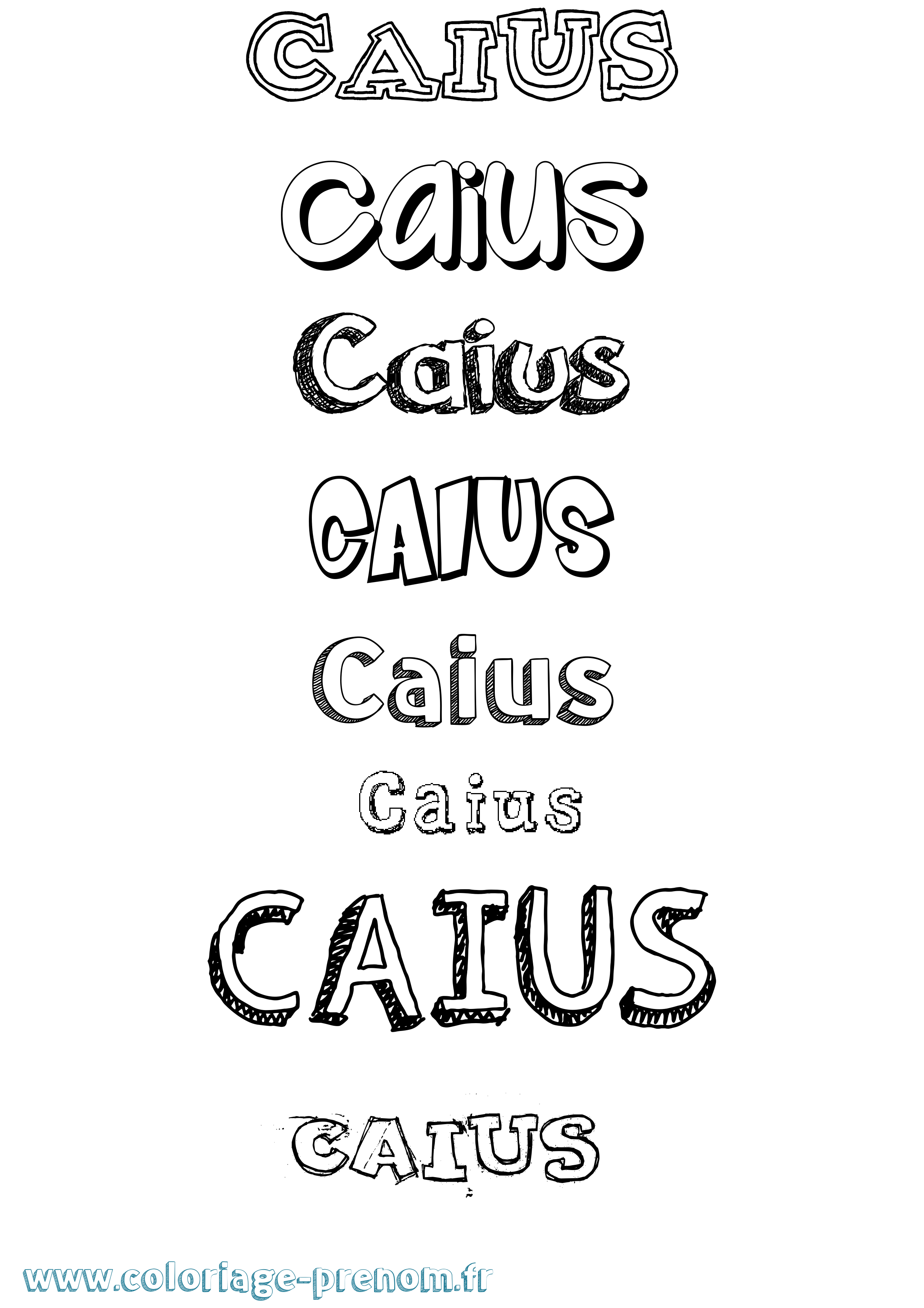 Coloriage prénom Caius Dessiné