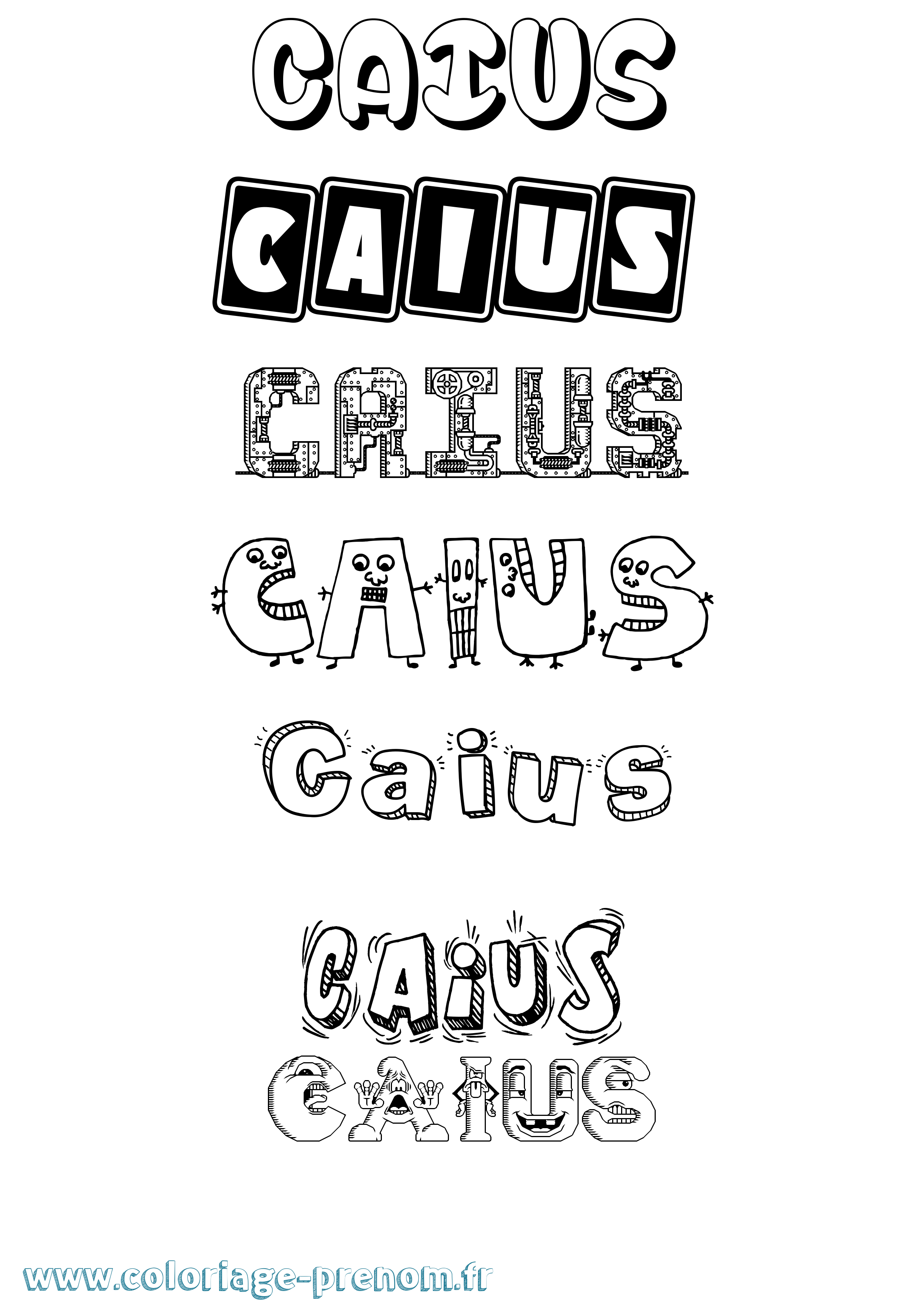 Coloriage prénom Caius Fun