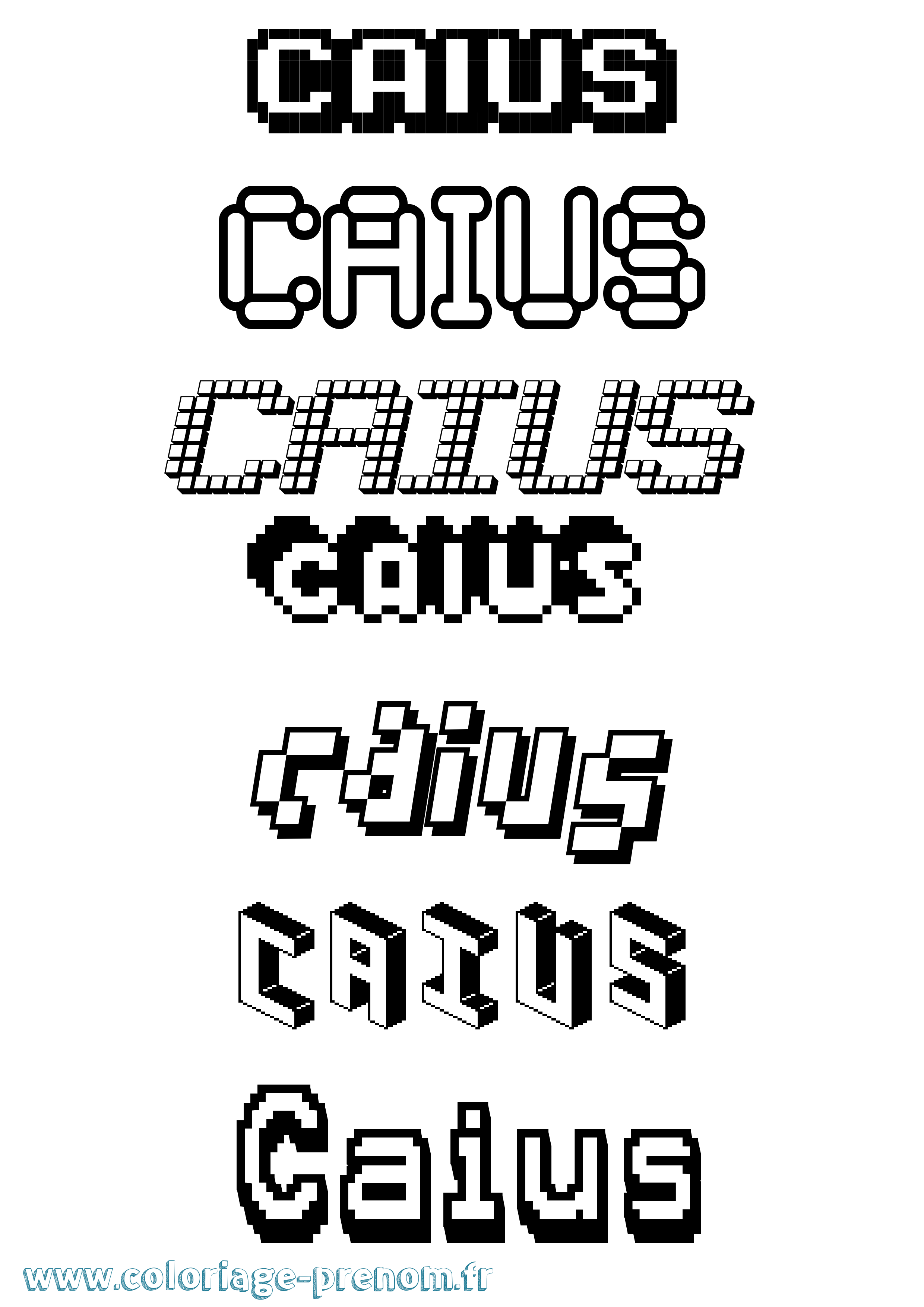Coloriage prénom Caius Pixel