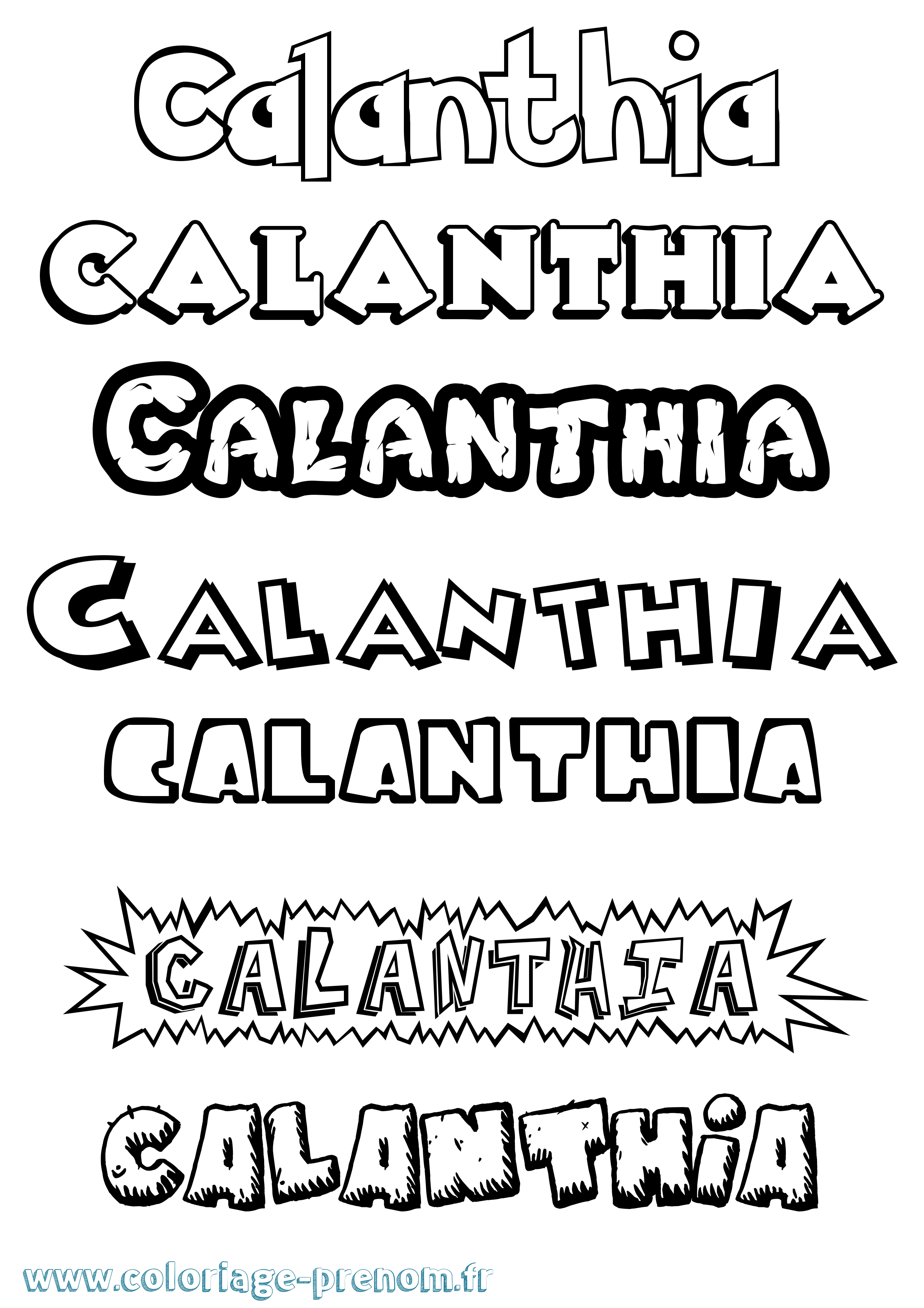 Coloriage Calanthia Dessin Animé Coloriage prénom Calanthia Dessin Animé