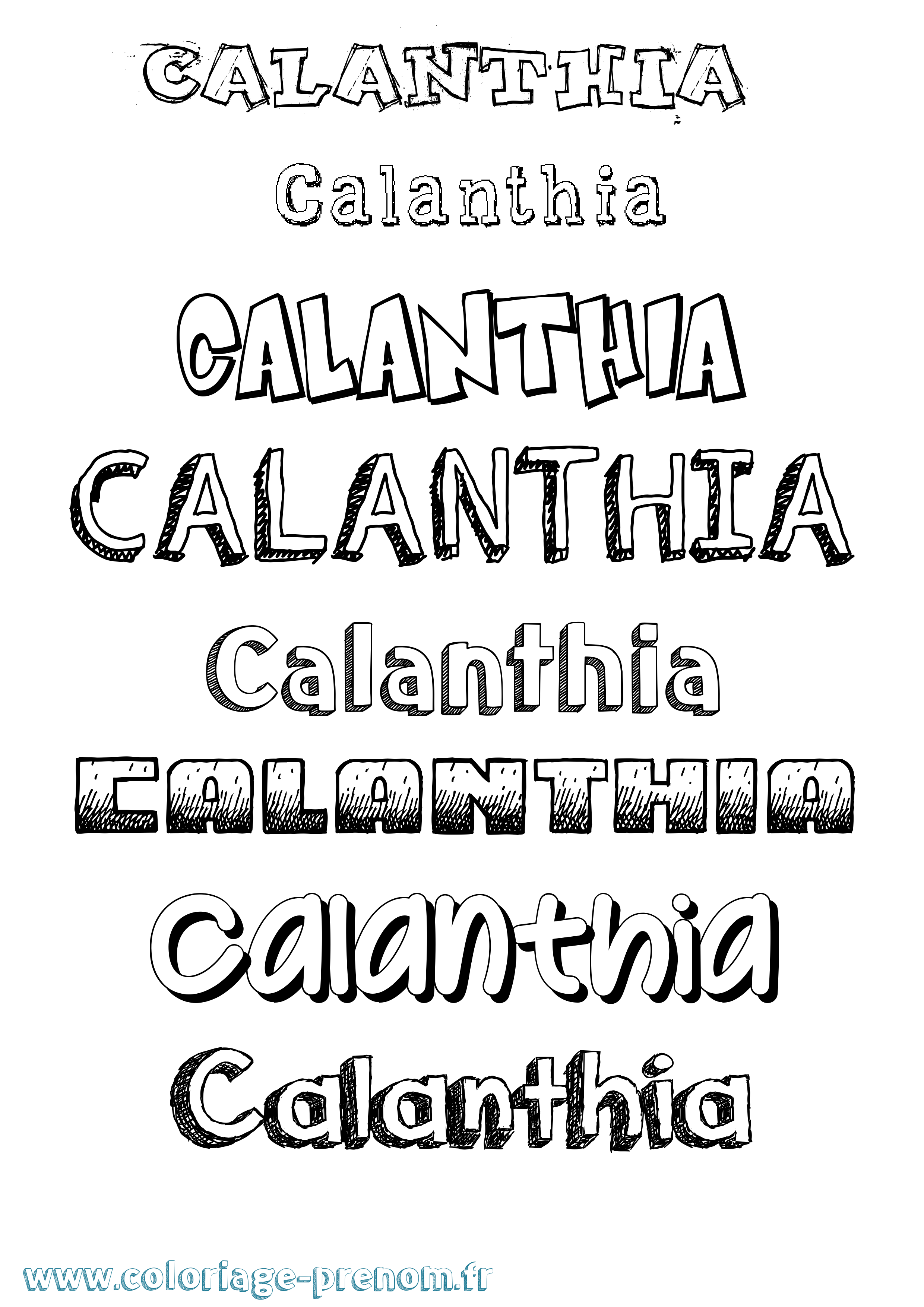 Coloriage Calanthia Dessiné Coloriage prénom Calanthia Dessiné