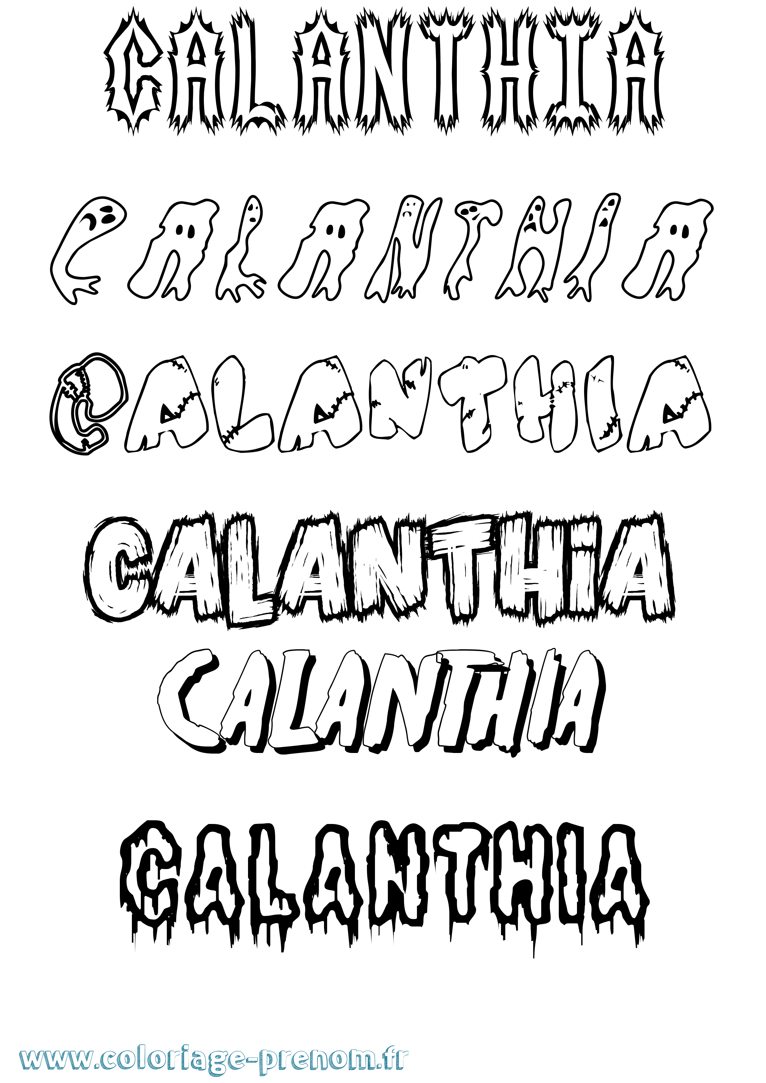 Coloriage Calanthia Frisson Coloriage prénom Calanthia Frisson