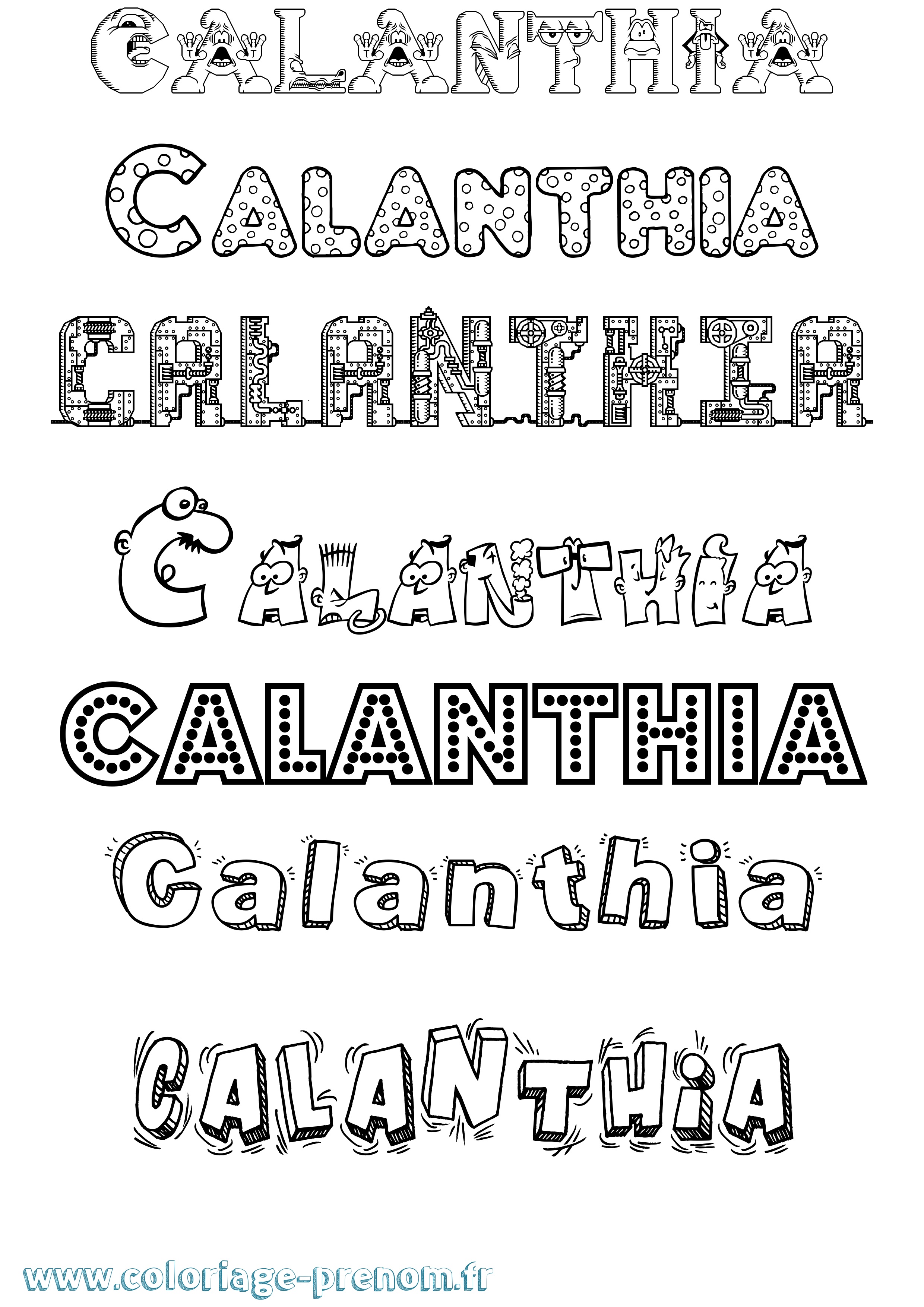 Coloriage Calanthia Fun Coloriage prénom Calanthia Fun