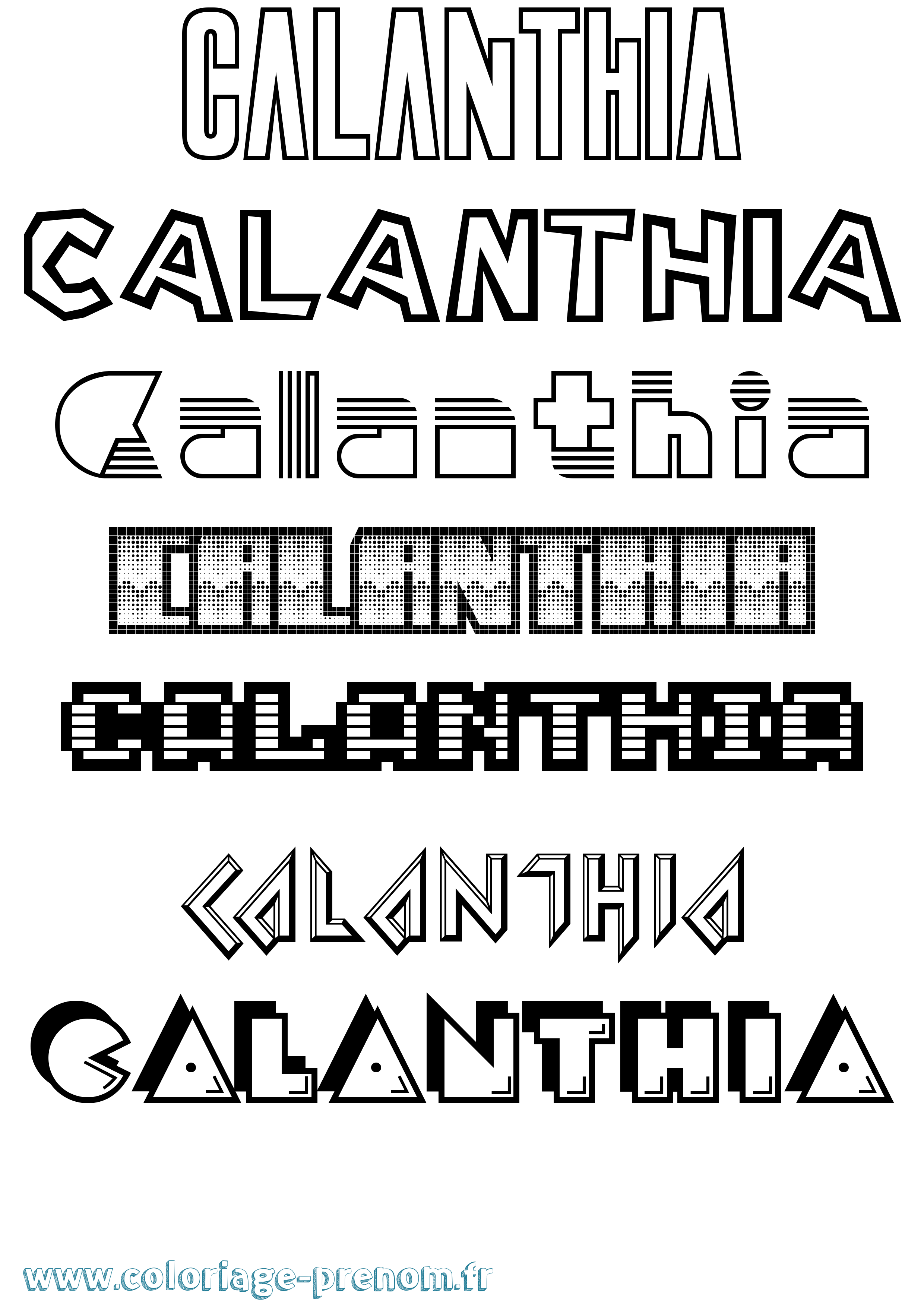 Coloriage prénom Calanthia Jeux Vidéos