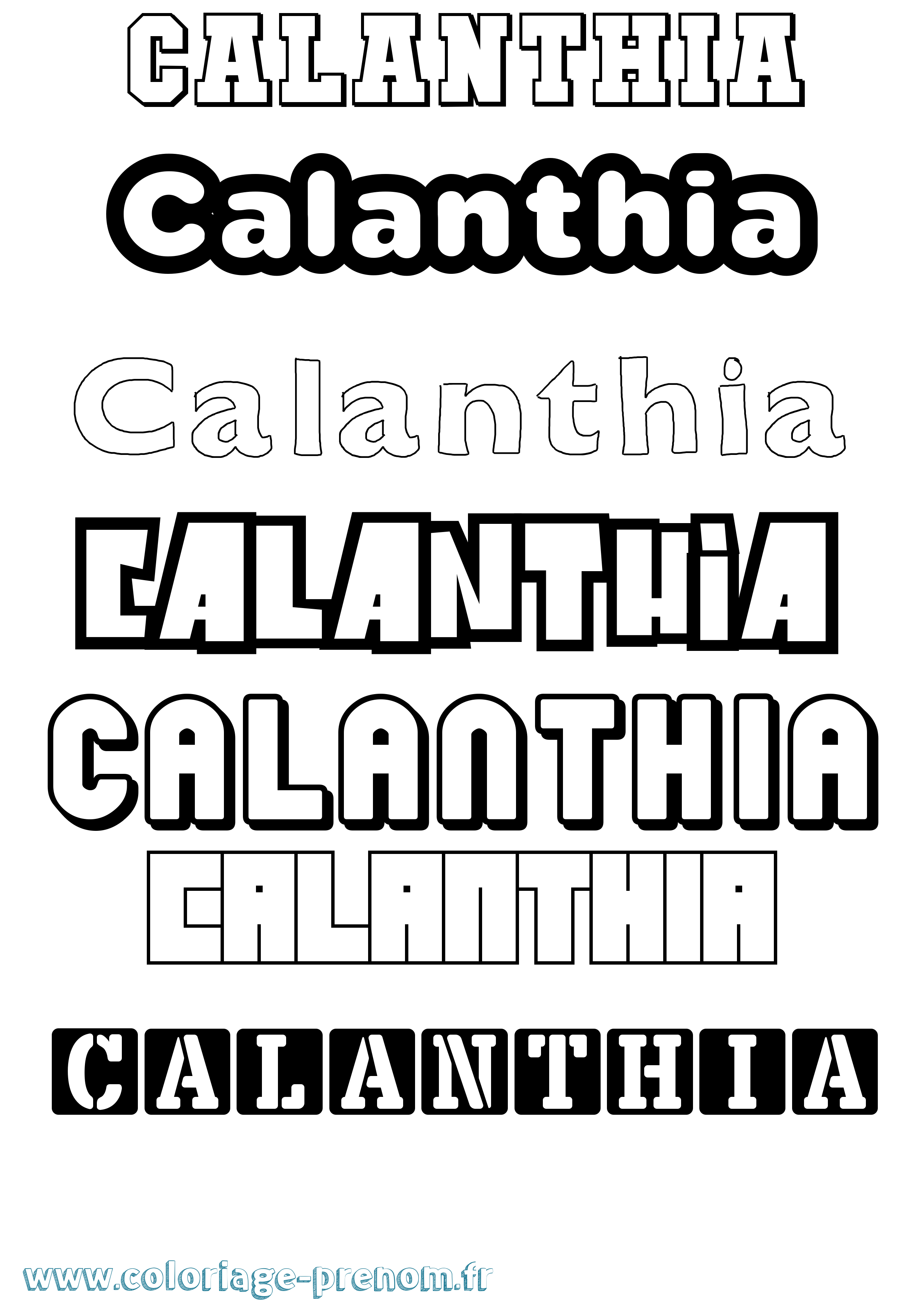 Coloriage prénom Calanthia Simple