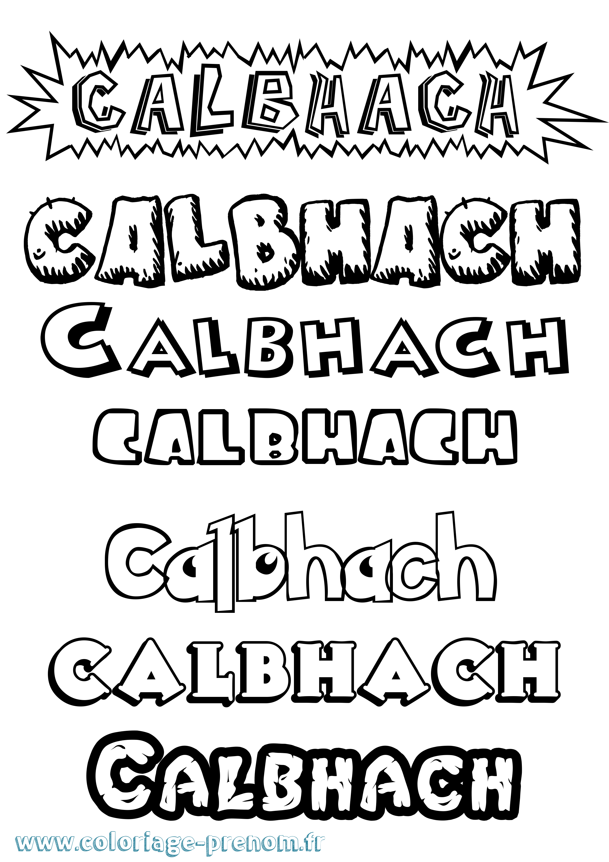 Coloriage prénom Calbhach Dessin Animé